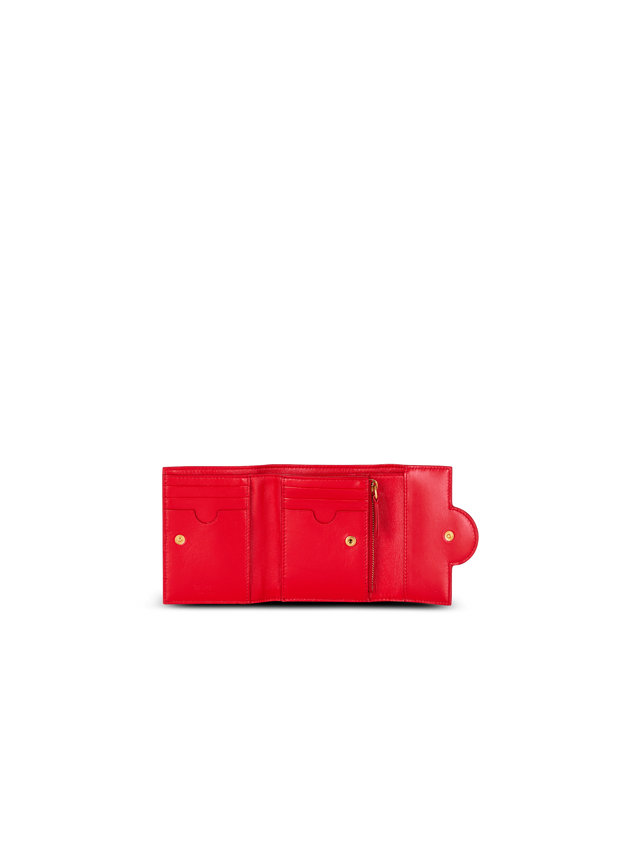 BALMAIN Bハストライフォルト財布 EN1NK239LAVE 3BZ Printed calfskin B-Buzz trifold wallet - Women | BALMAIN
