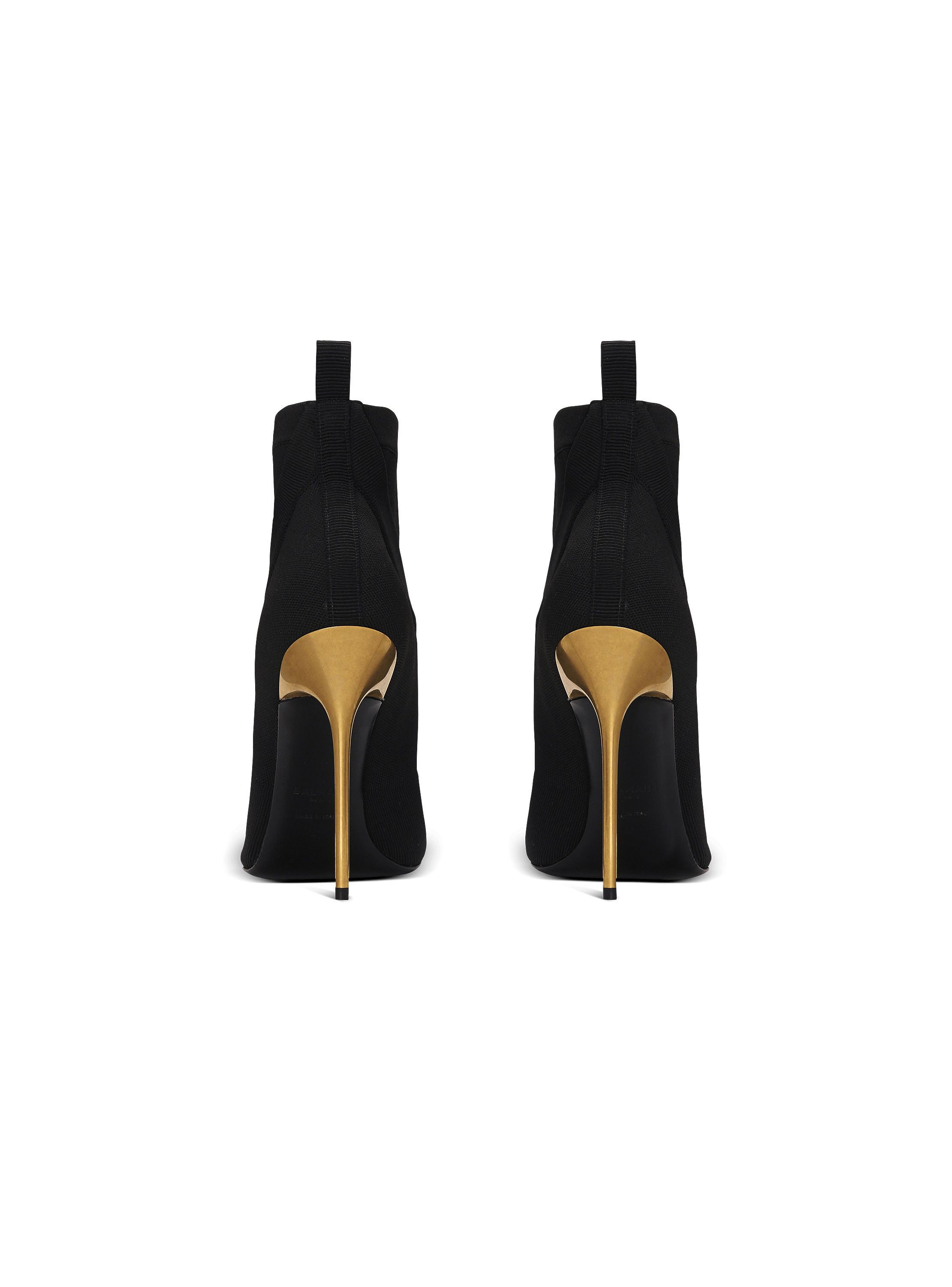 ショートブーツ・ブーティ BALMAIN EN1TE102TKAB Ankle Boots Black Crewneck knit ankle boots black - Women | BALMAIN