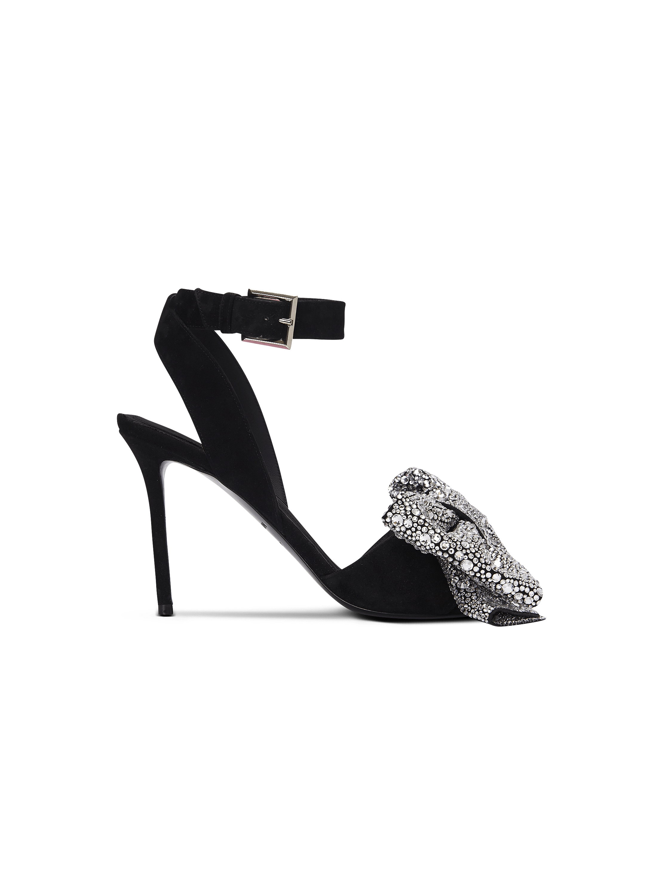 Sandales Ruby à nœuds strassés et cuir suédé