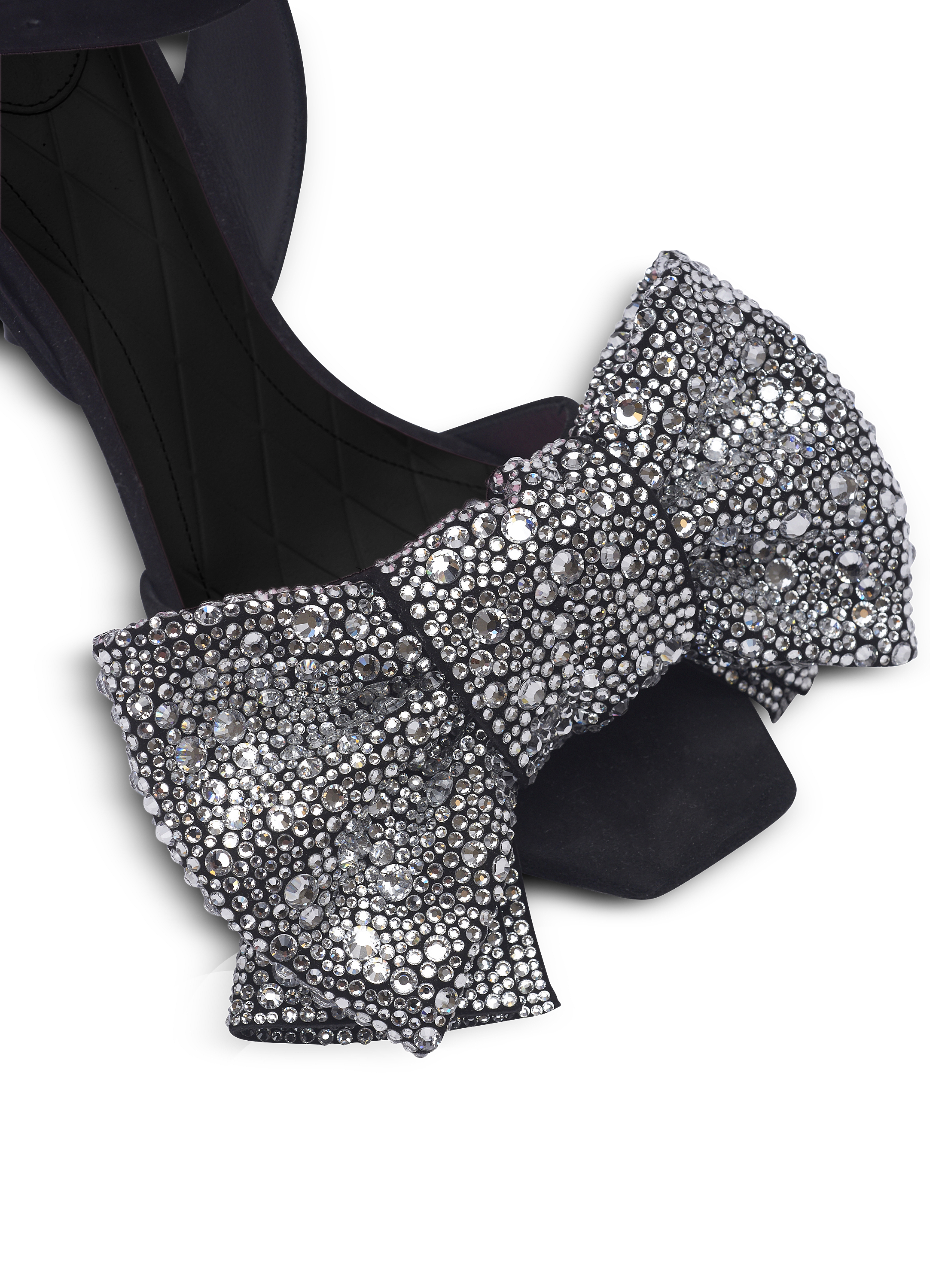 Suede Ruby heels with rhinestone bows - Women | BALMAIN