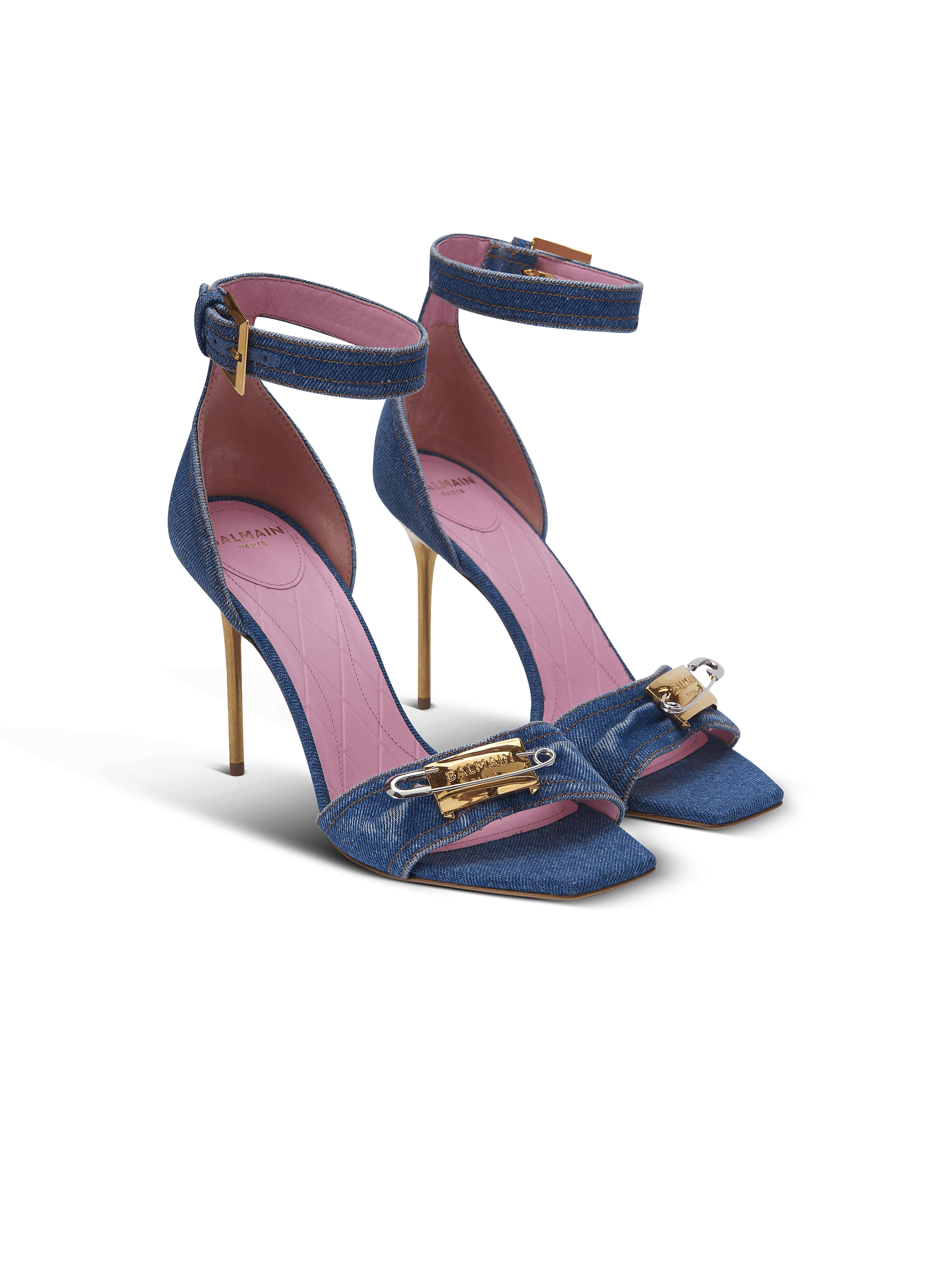 Safety Pin Denim Sandals