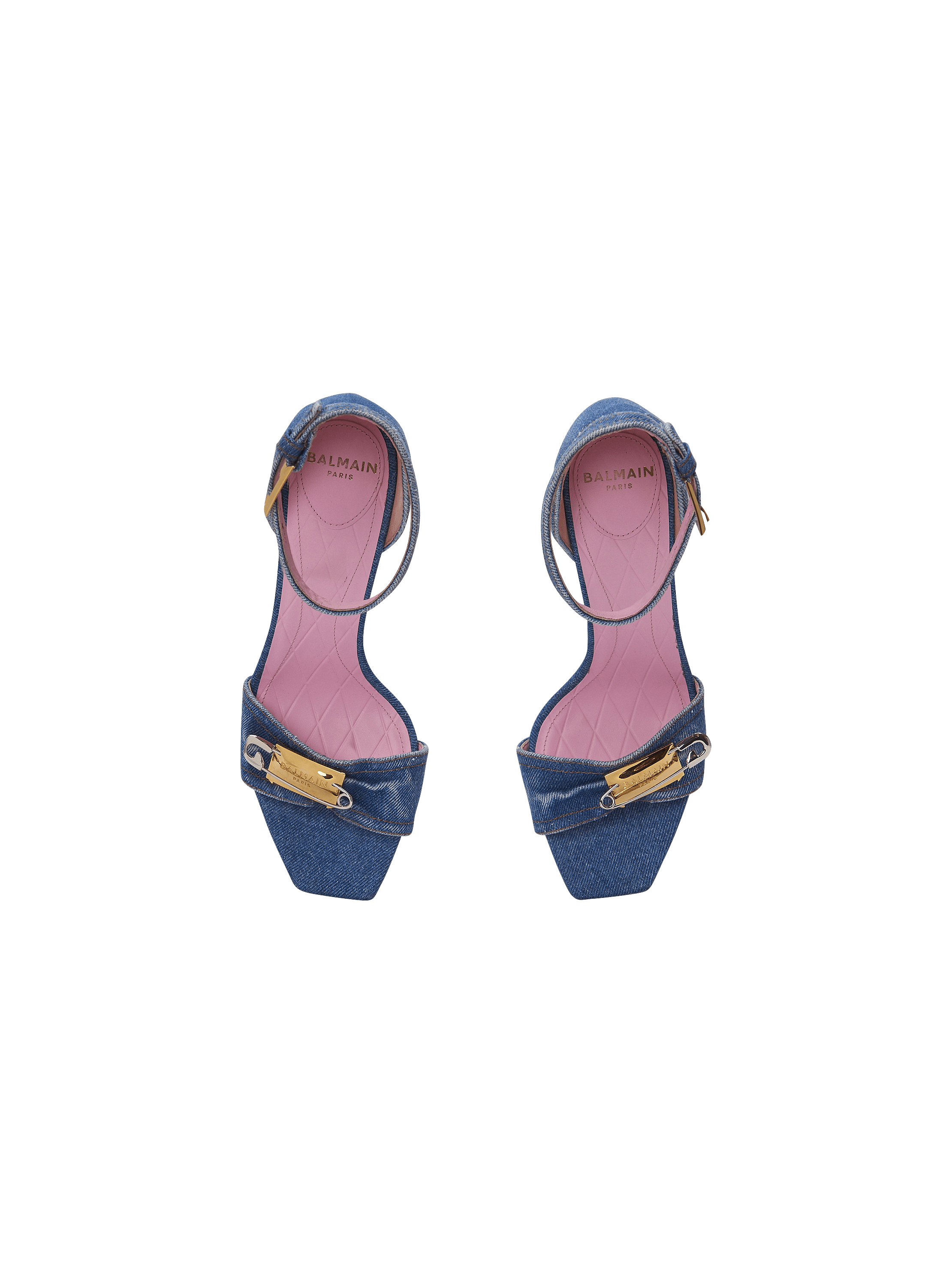Safety Pin Denim Sandals