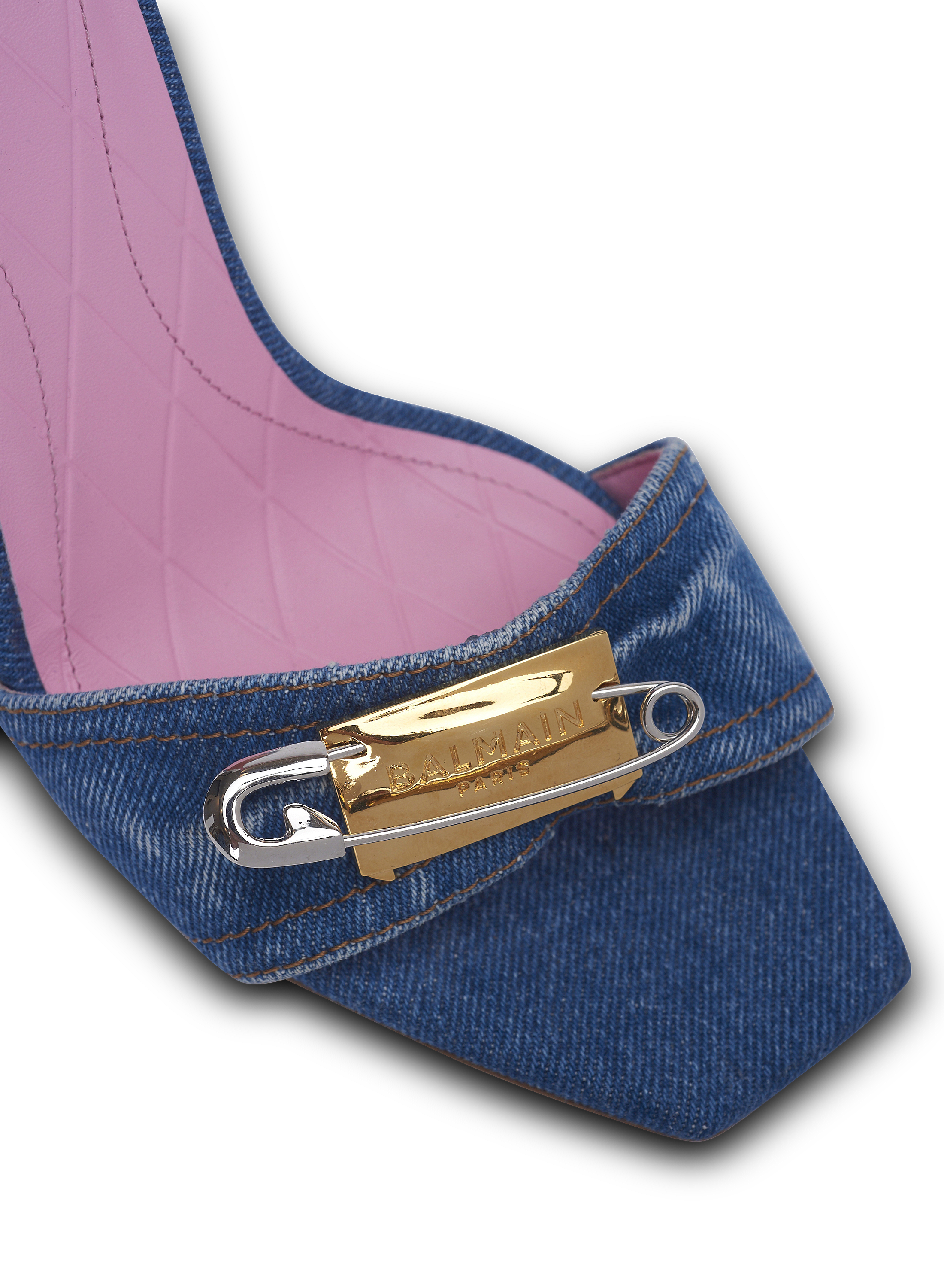 Safety Pin Denim Sandals