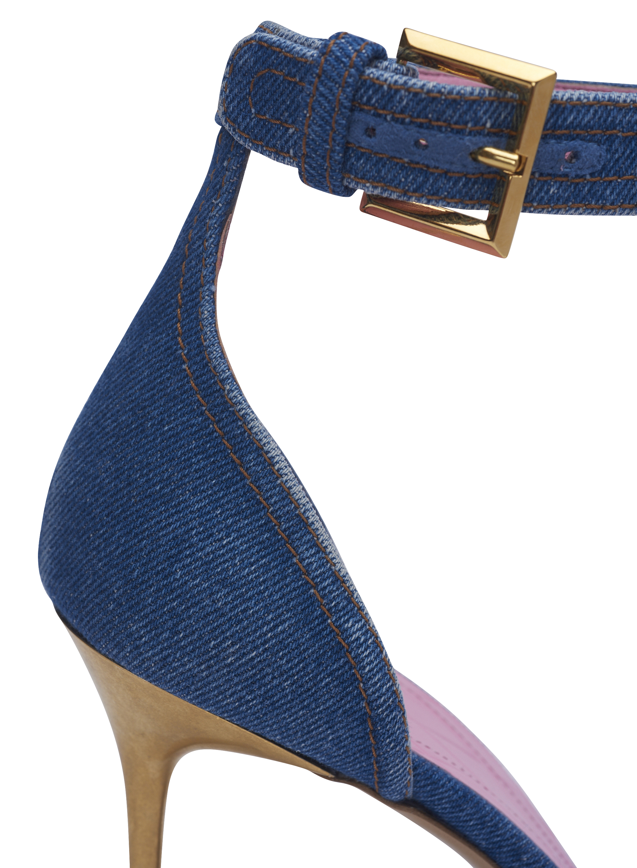 Safety Pin Denim Sandals