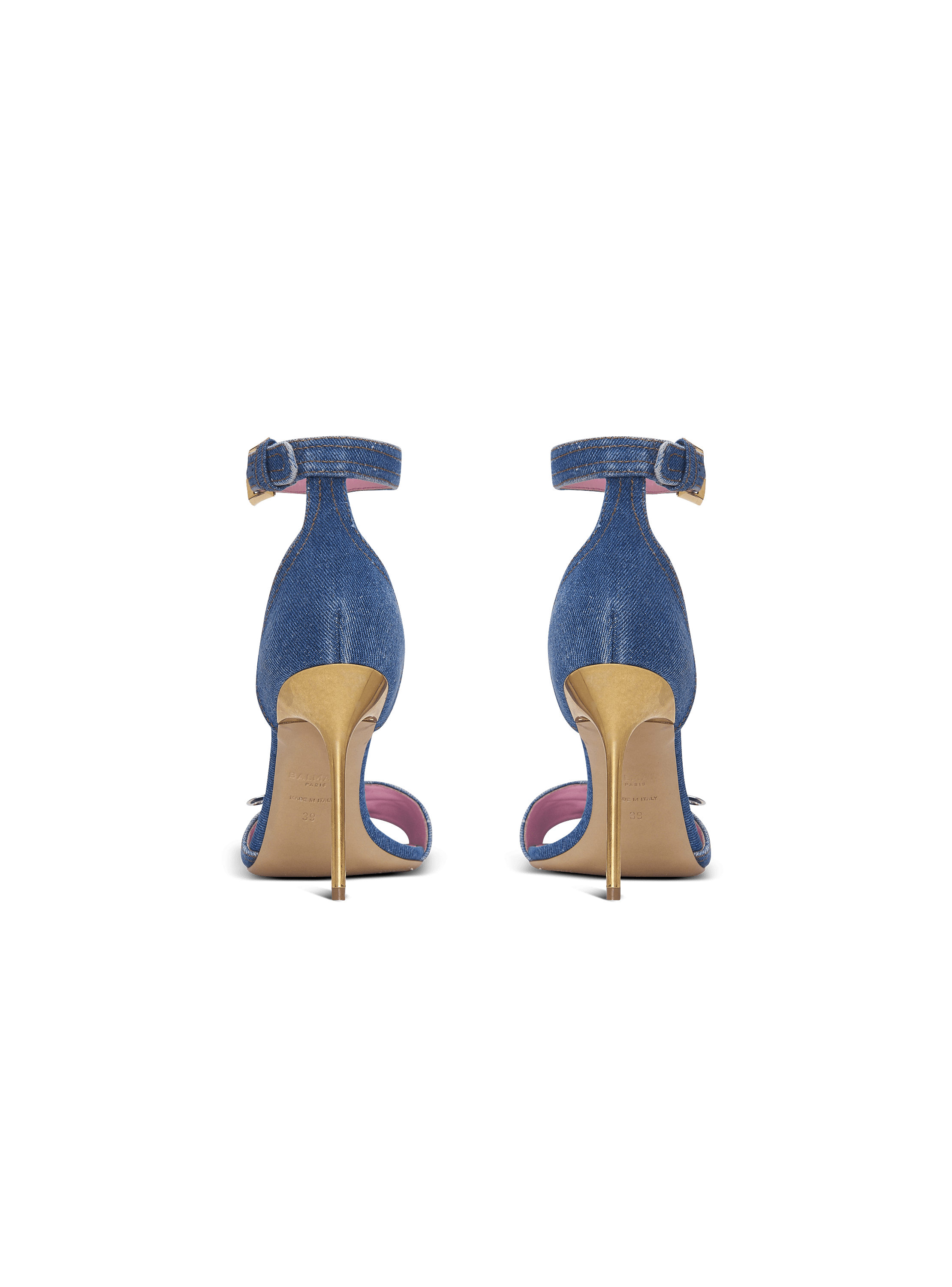 Safety Pin Denim Sandals