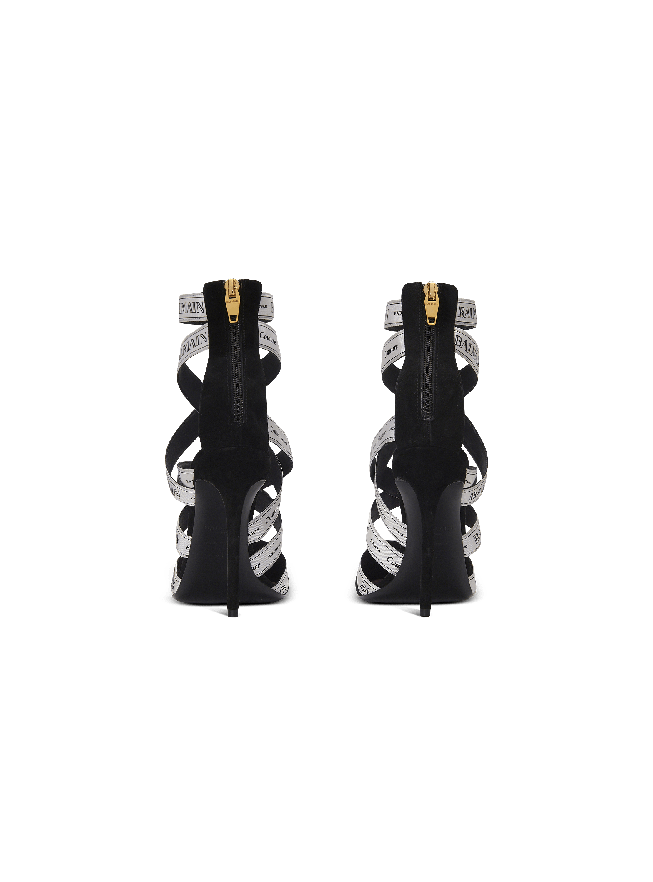 【送料&関税込】Balmain Couture Ribbon-print Pumps Couture suede heels with Balmain ribbon motif - Women | BALMAIN