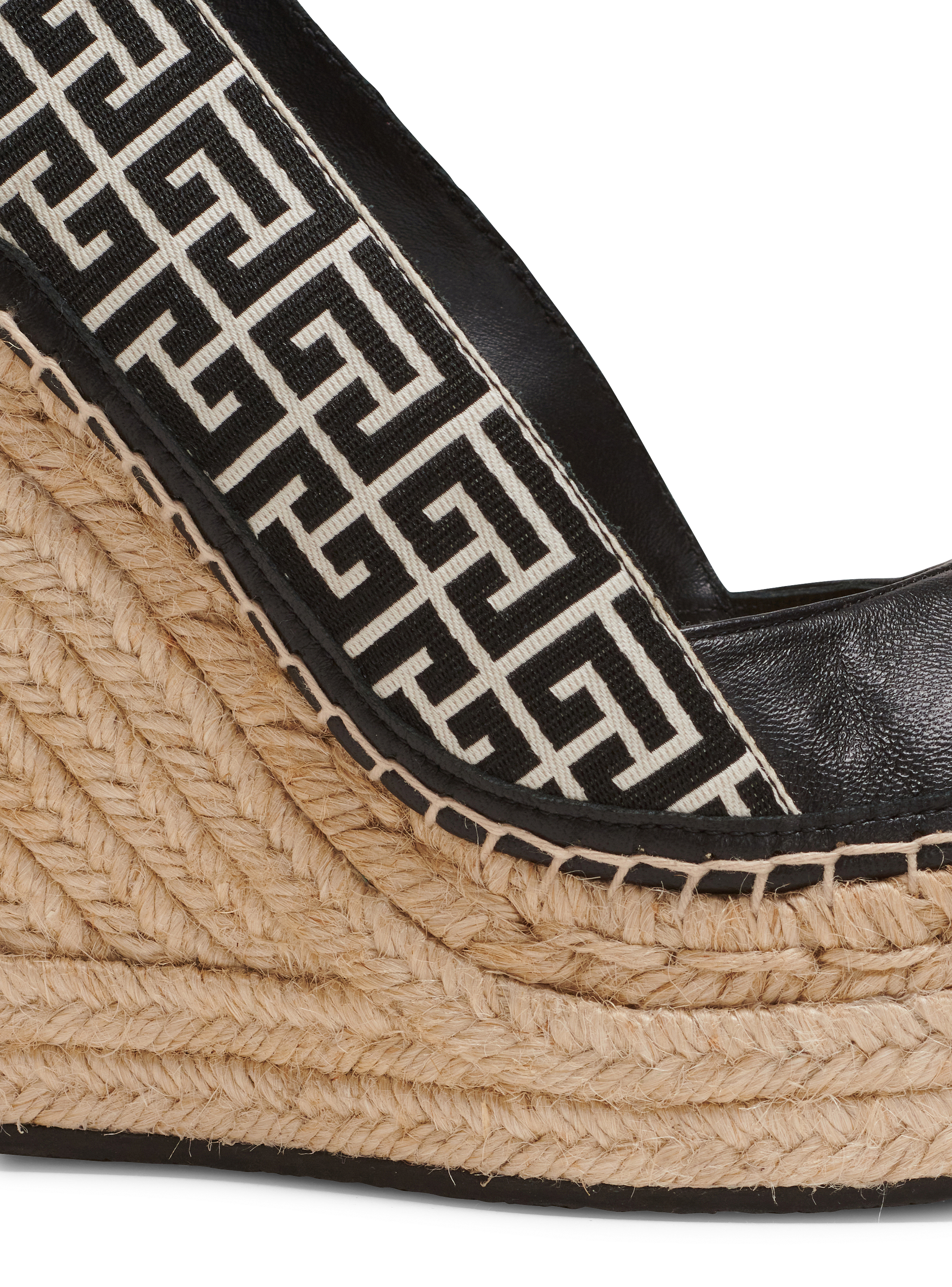 Alex monogram jacquard and leather espadrilles - Women | BALMAIN