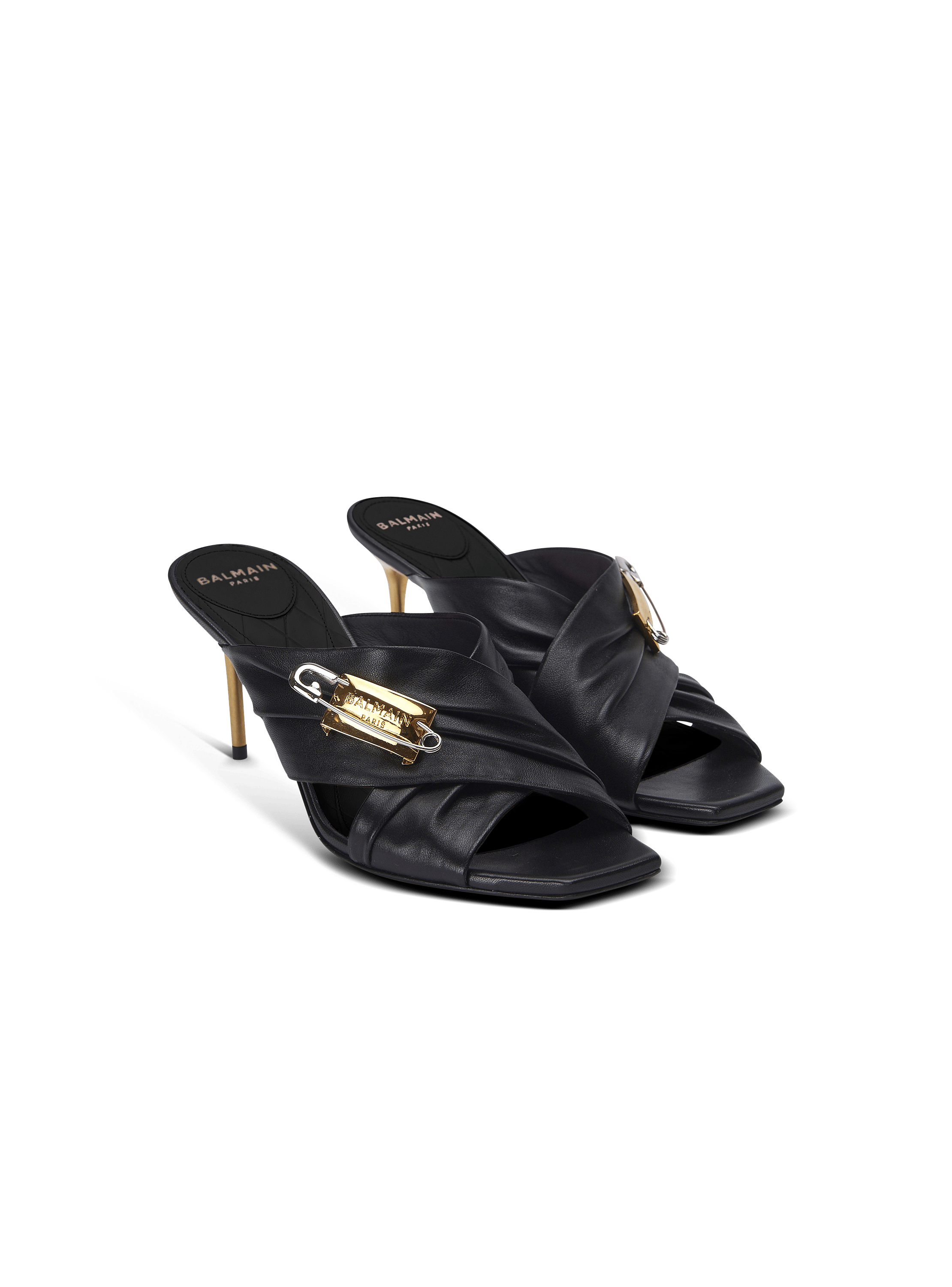 Mule safety pin-lambskin