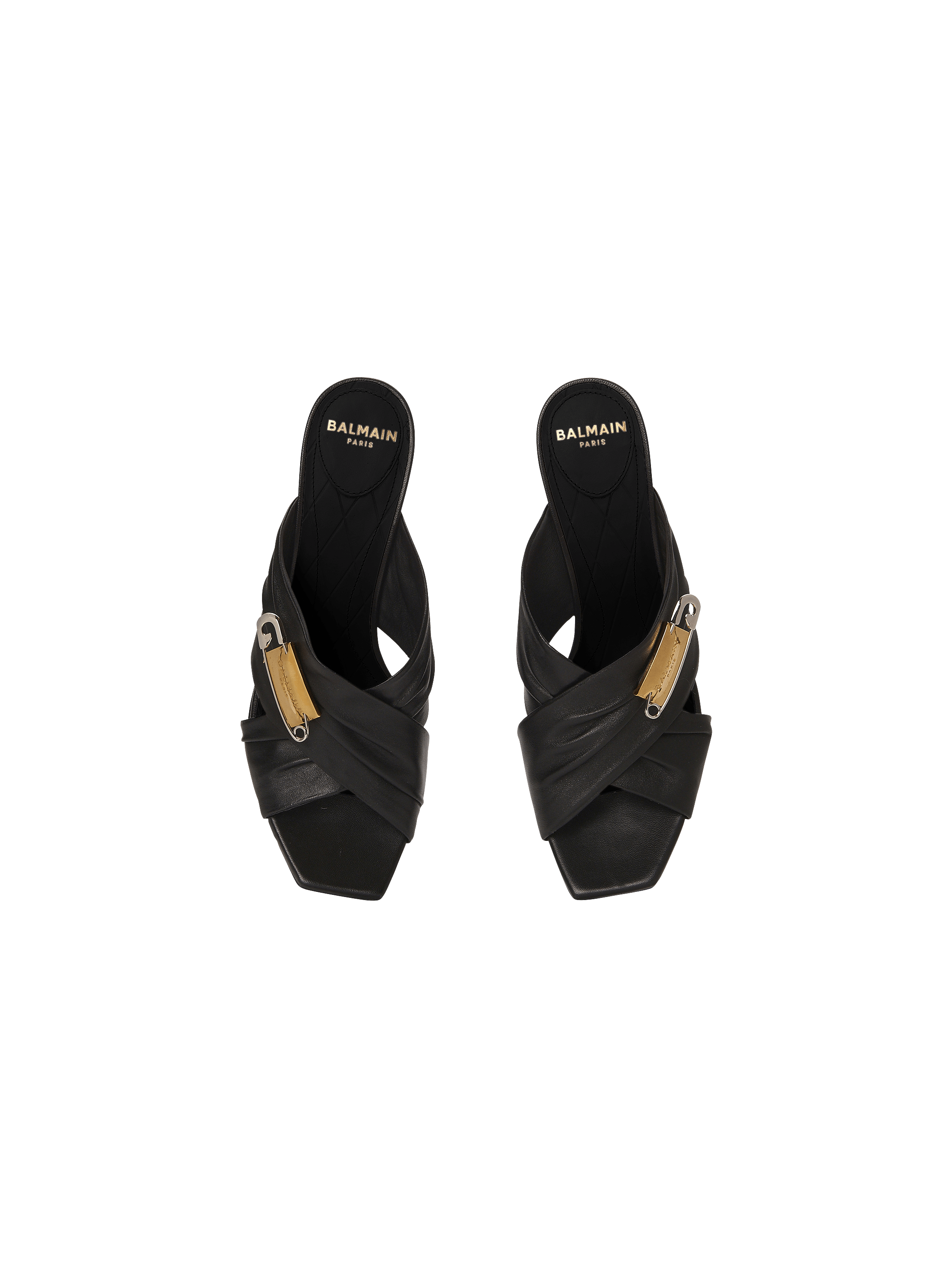 Mule safety pin-lambskin