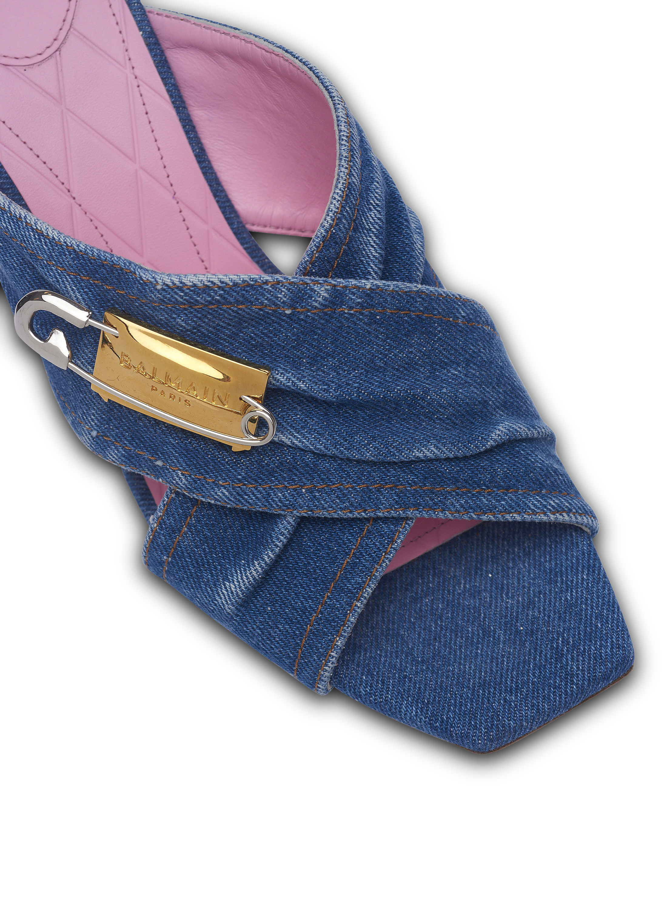 Denim Safety Pin mules - Women | BALMAIN