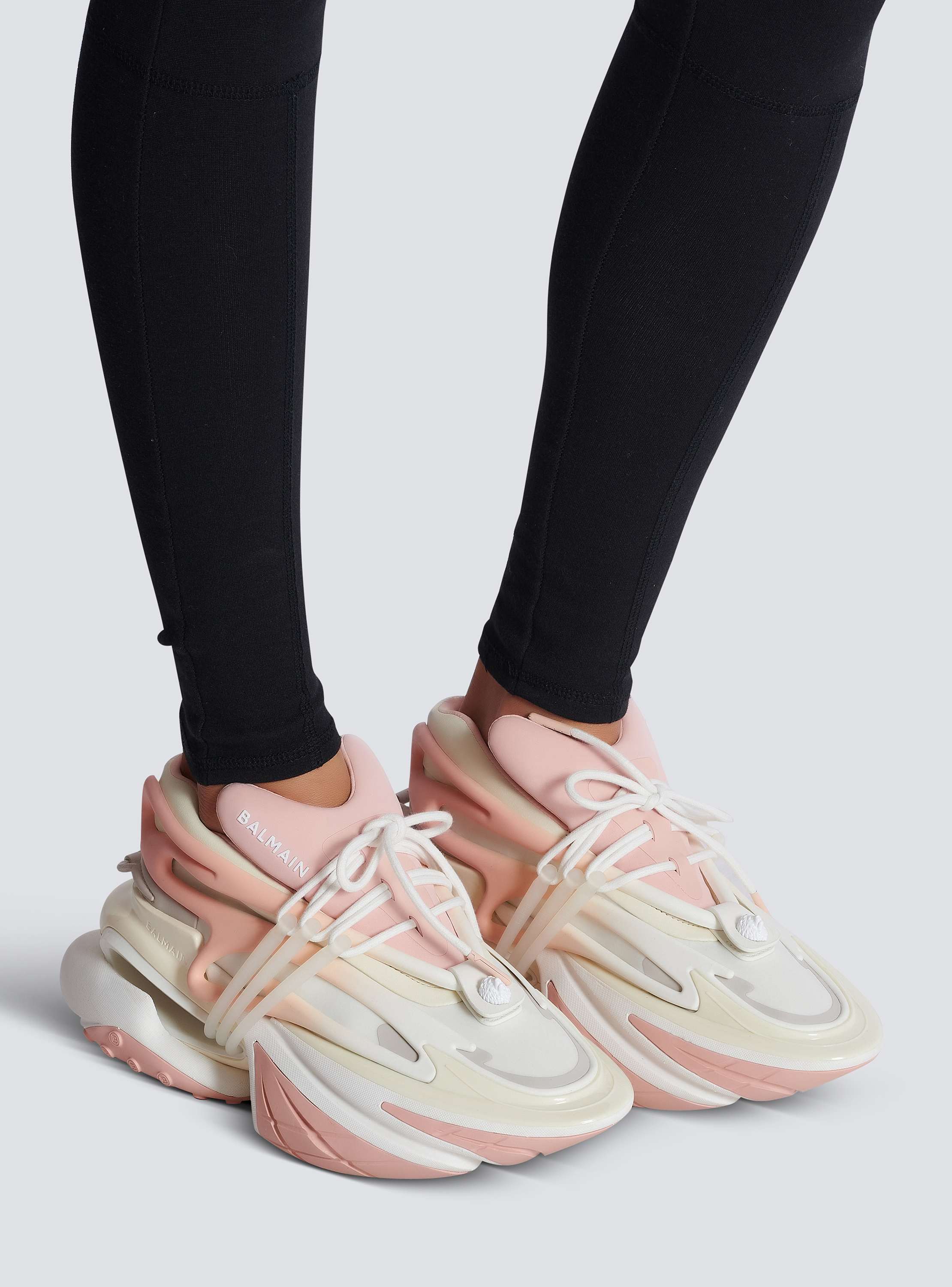 BALMAIN ユニコーン ロートップ トレーナー Unicorn Low trainers in neoprene and calfskin - Women | BALMAIN