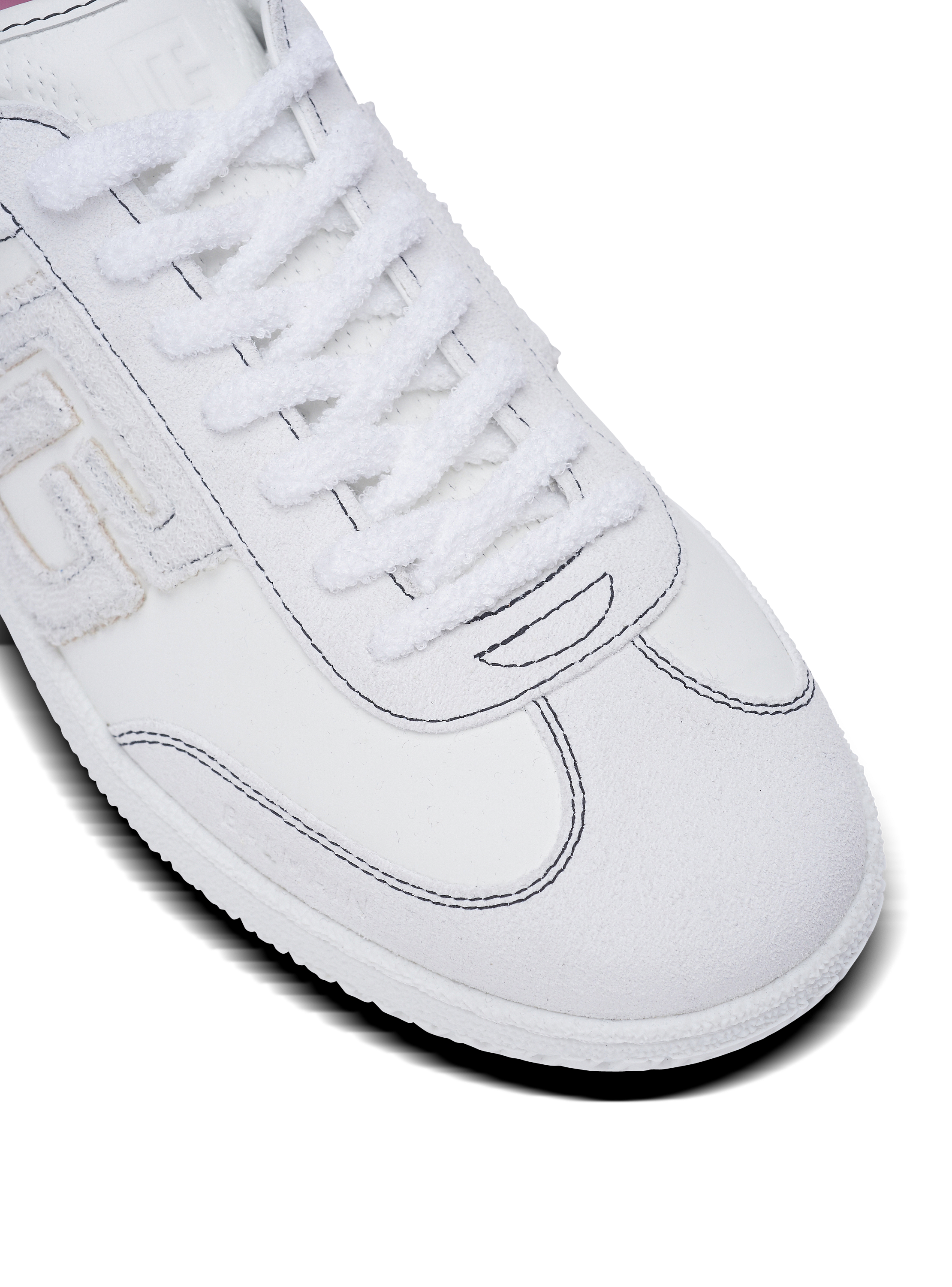 Balmain Swan trainers in calfskin and suede - Women | BALMAIN