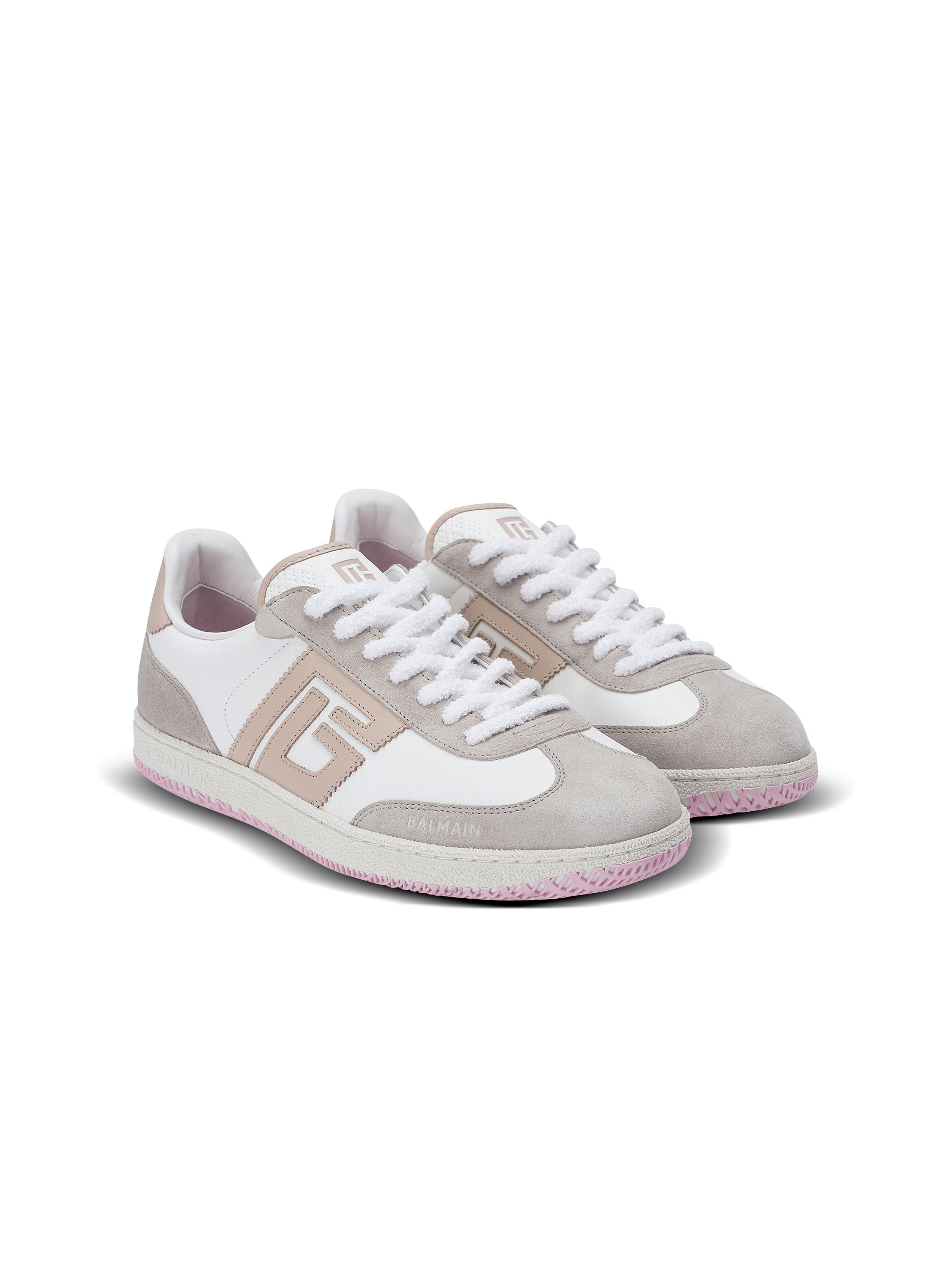 スニーカー BALMAIN BALMAIN SWAN-SUEDE LEATHER&CALFSKIN Balmain Swan trainers in calfskin and suede - Women | BALMAIN
