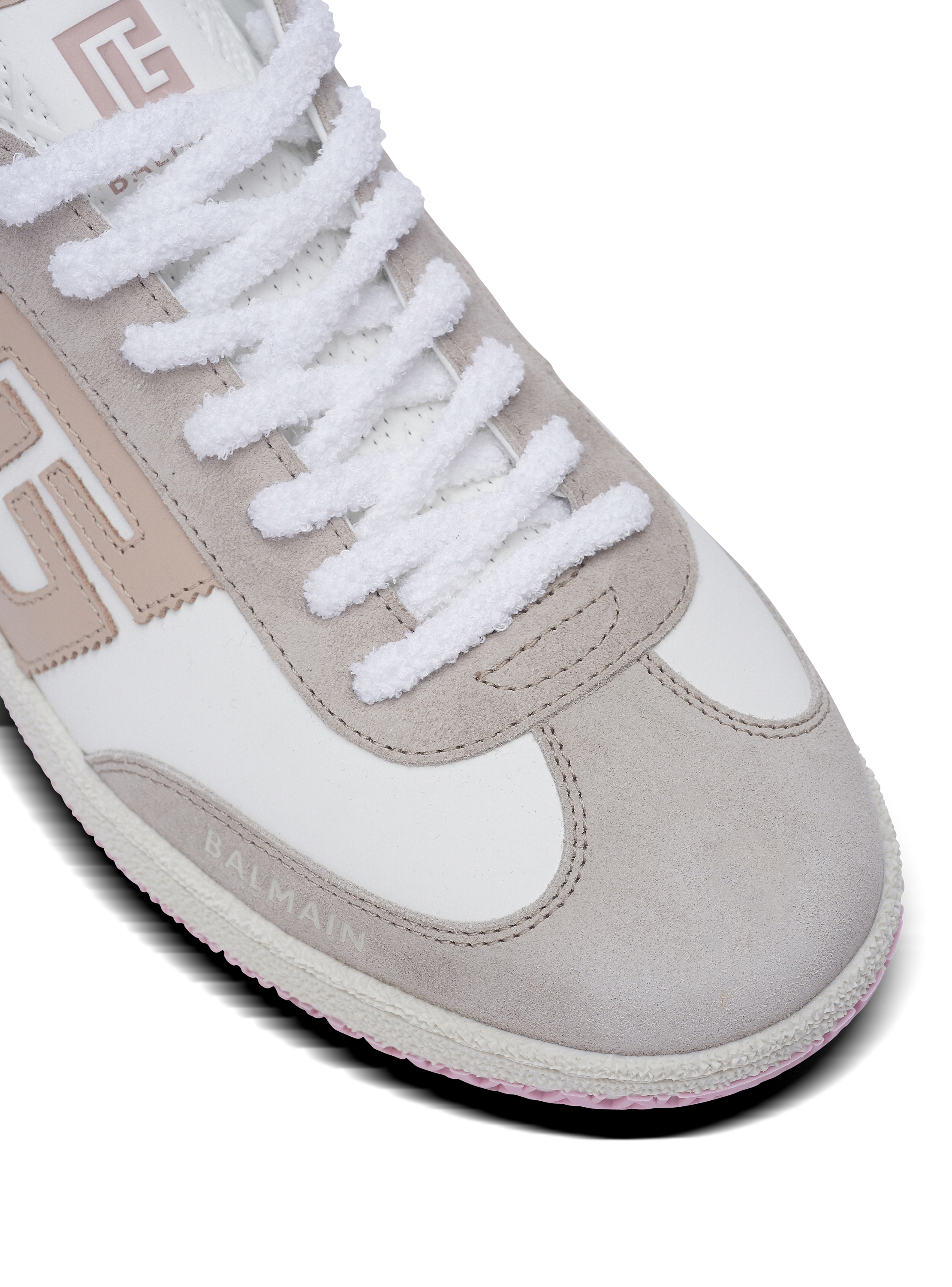 Balmain Swan trainers in calfskin and suede - Women | BALMAIN