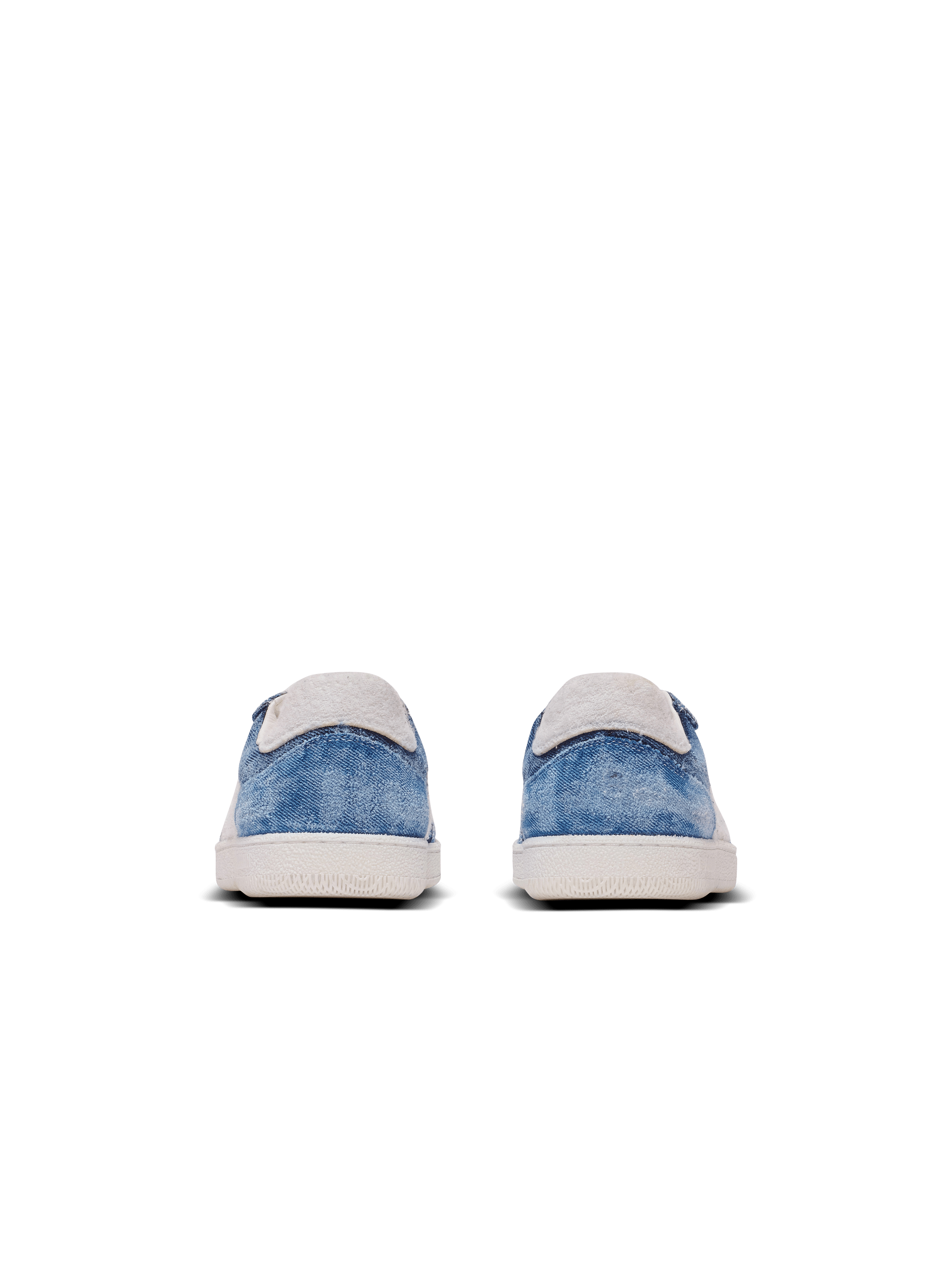 【関税込み】Balmain ブルー 'Balmain' Swan デニム スニーカー Balmain Swan Destroyed Denim Low-Top Sneakers | Neiman Marcus