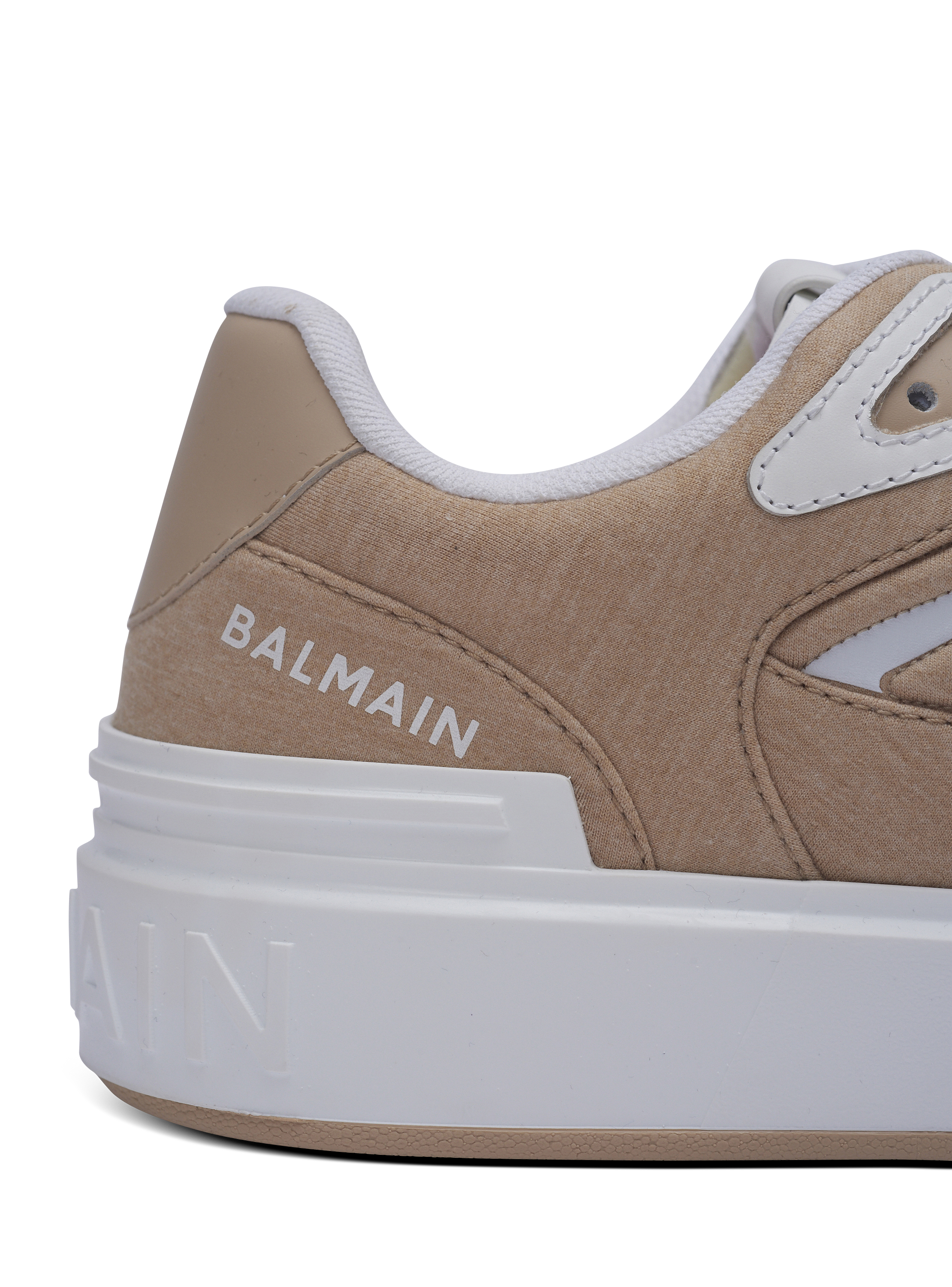 スニーカー BALMAIN SS25 'B-Court' sneakers (EN1VI742TFJM 0EZ) B-Court Skate trainers in fleece and calfskin beige - Women