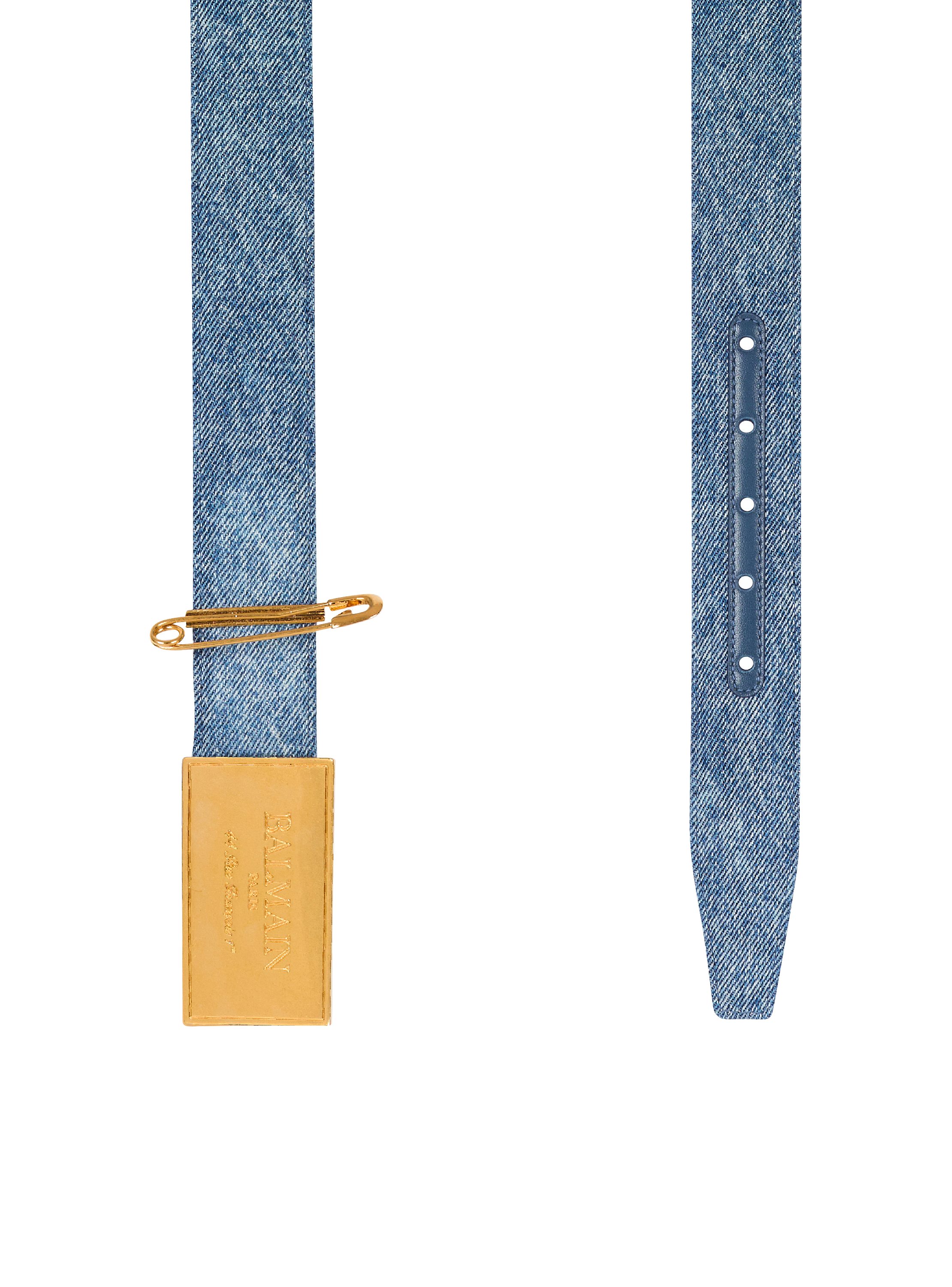 Denim belt with safety pin - Women | BALMAIN