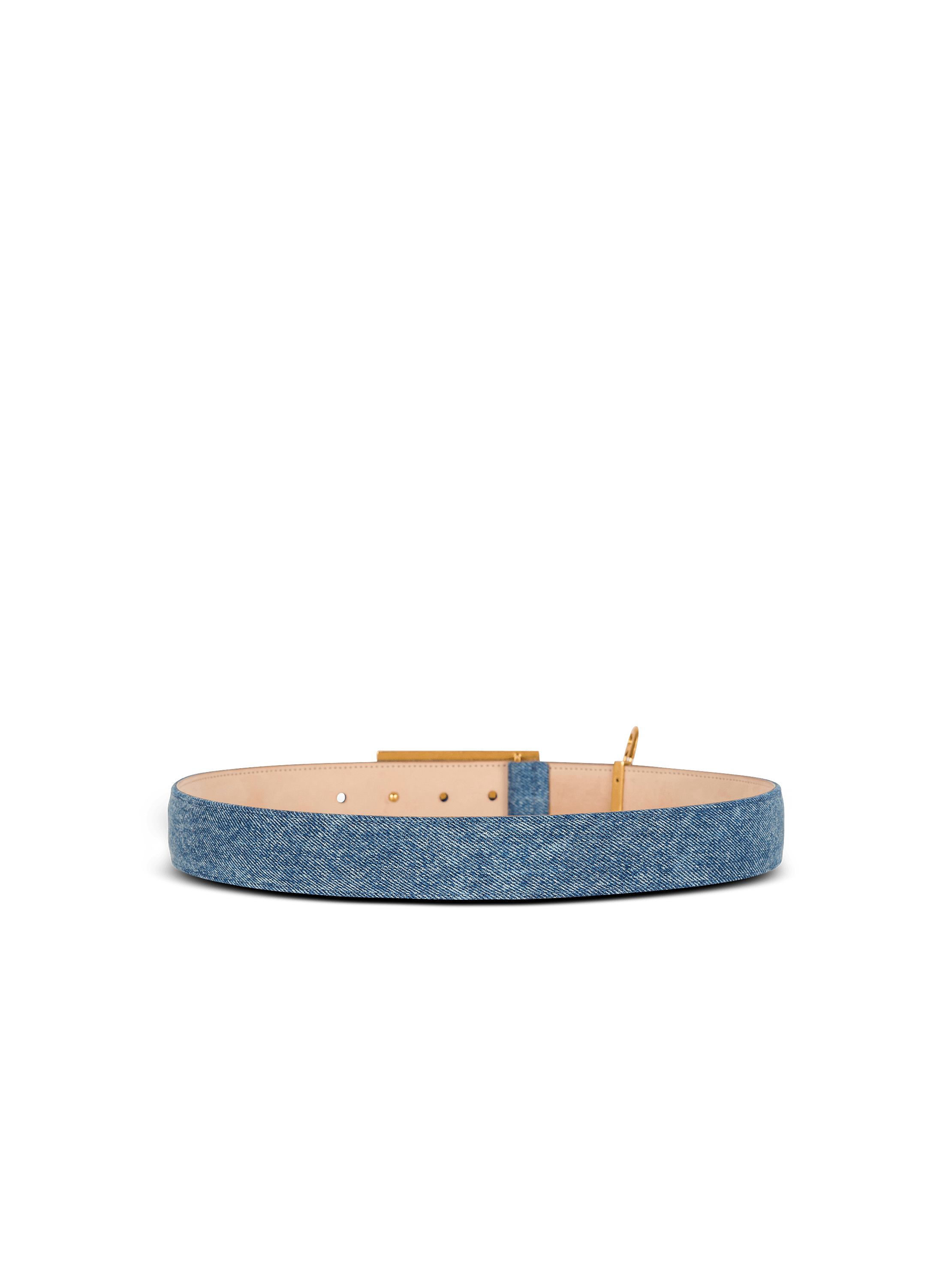 Denim belt with safety pin blue - Women | BALMAIN