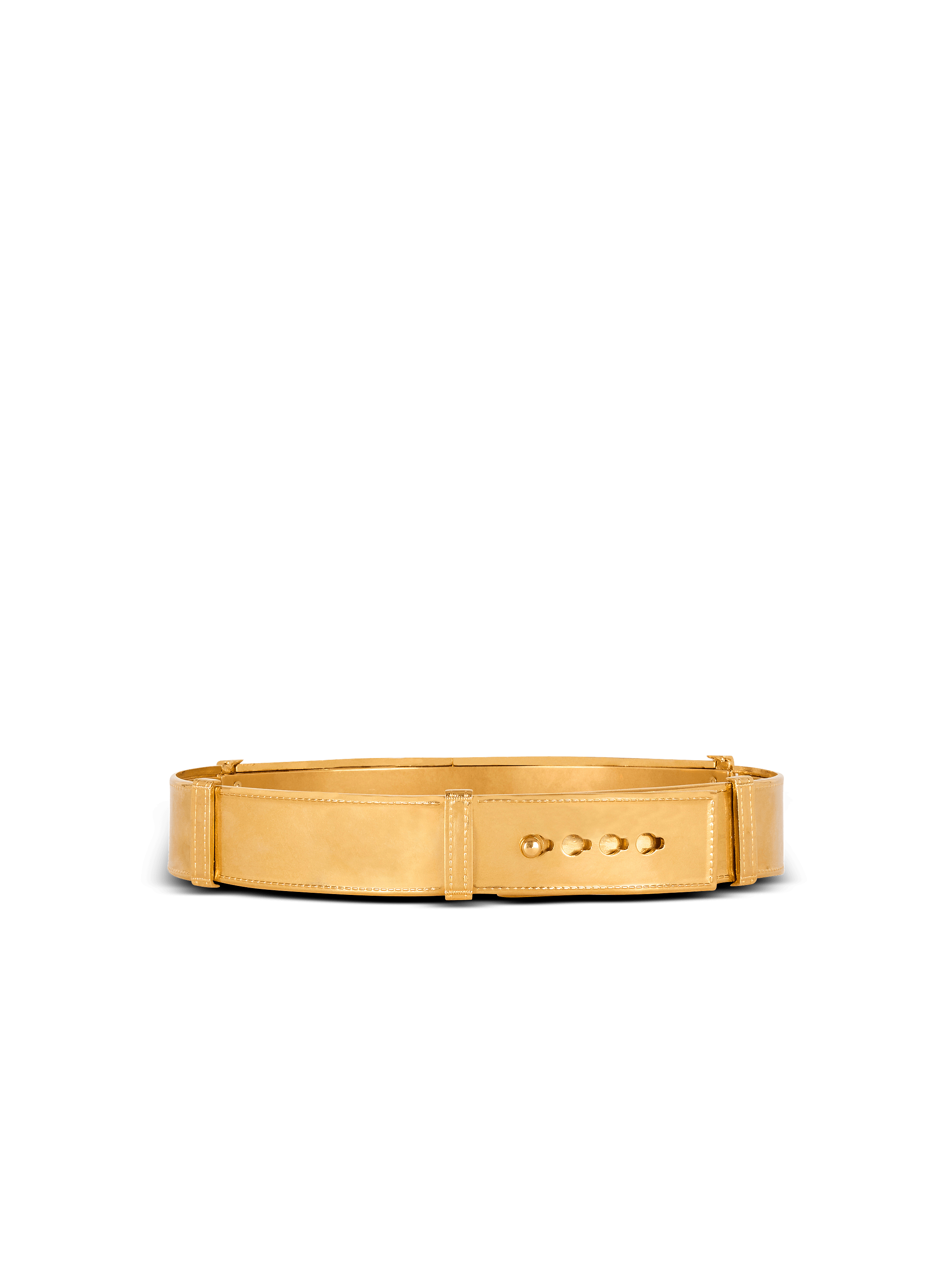 ベルト BALMAIN SS25 BALMAIN CHAIN BELT-BRASS (EN1WG175MBRA X15) Wide waist belt in braided chains and leather black black