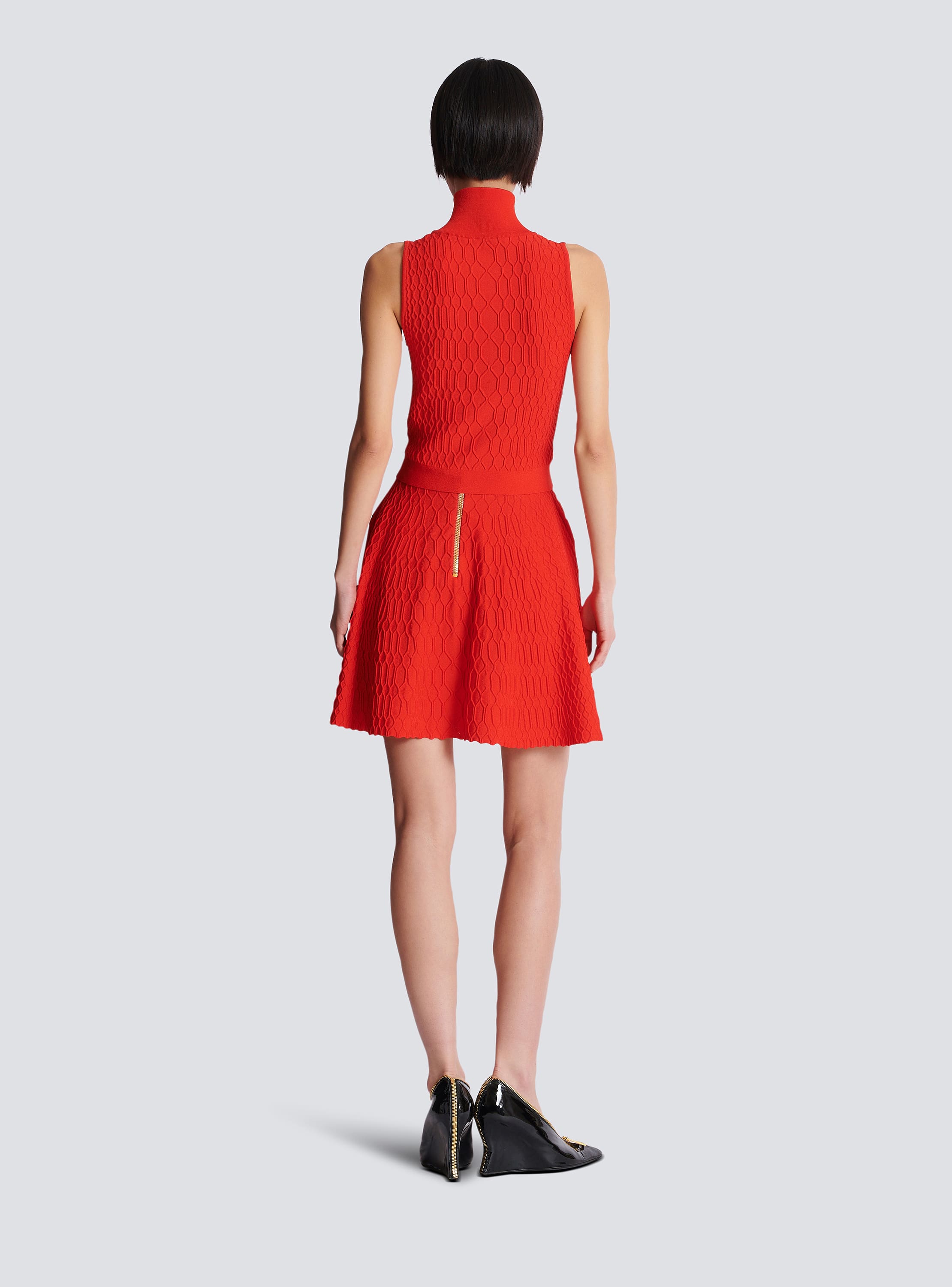 Sleeveless crocodile-knit top - Women | BALMAIN