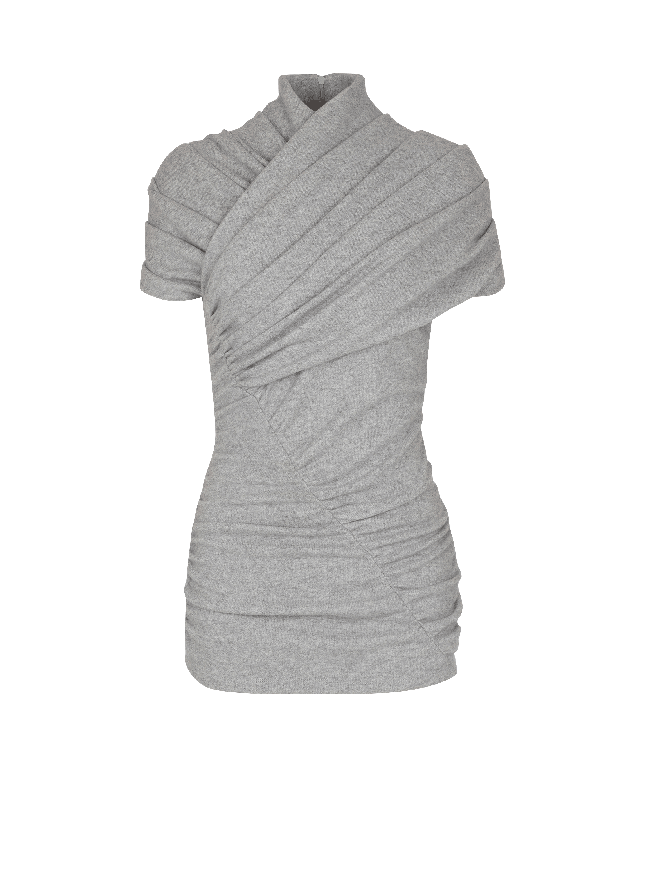 Draped cotton knit top