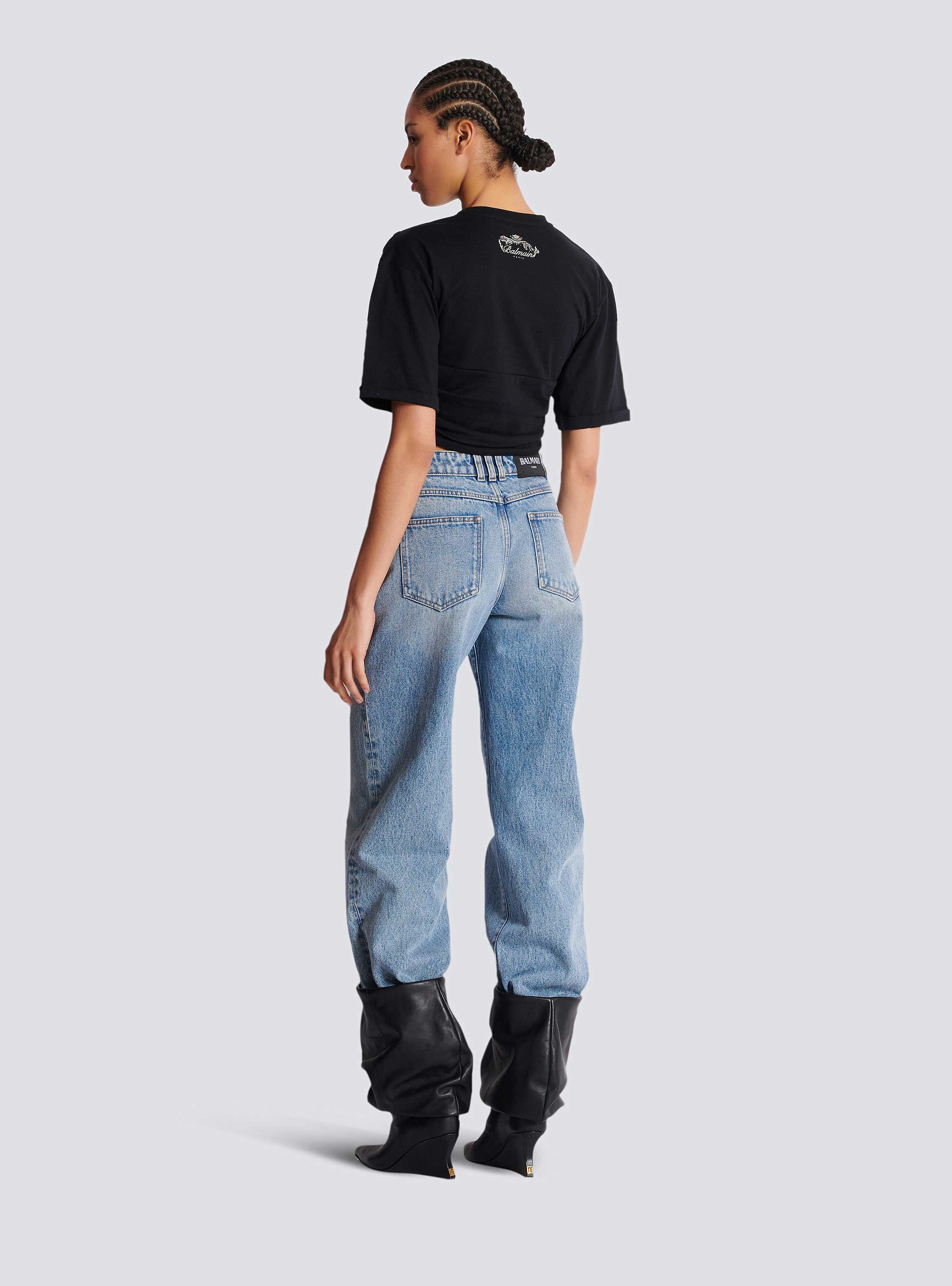 Cropped tie T-shirt