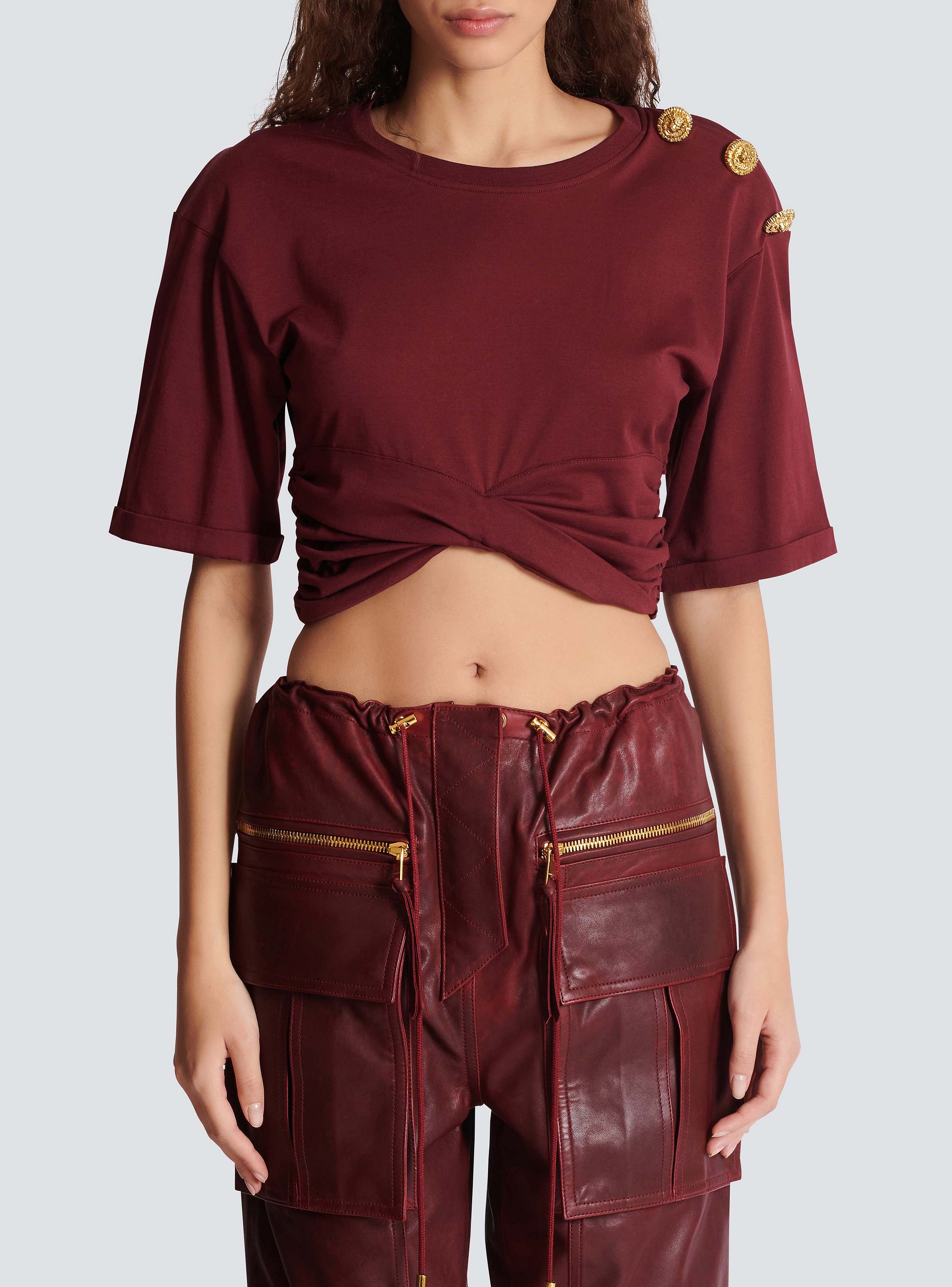 Cropped tie T-shirt
