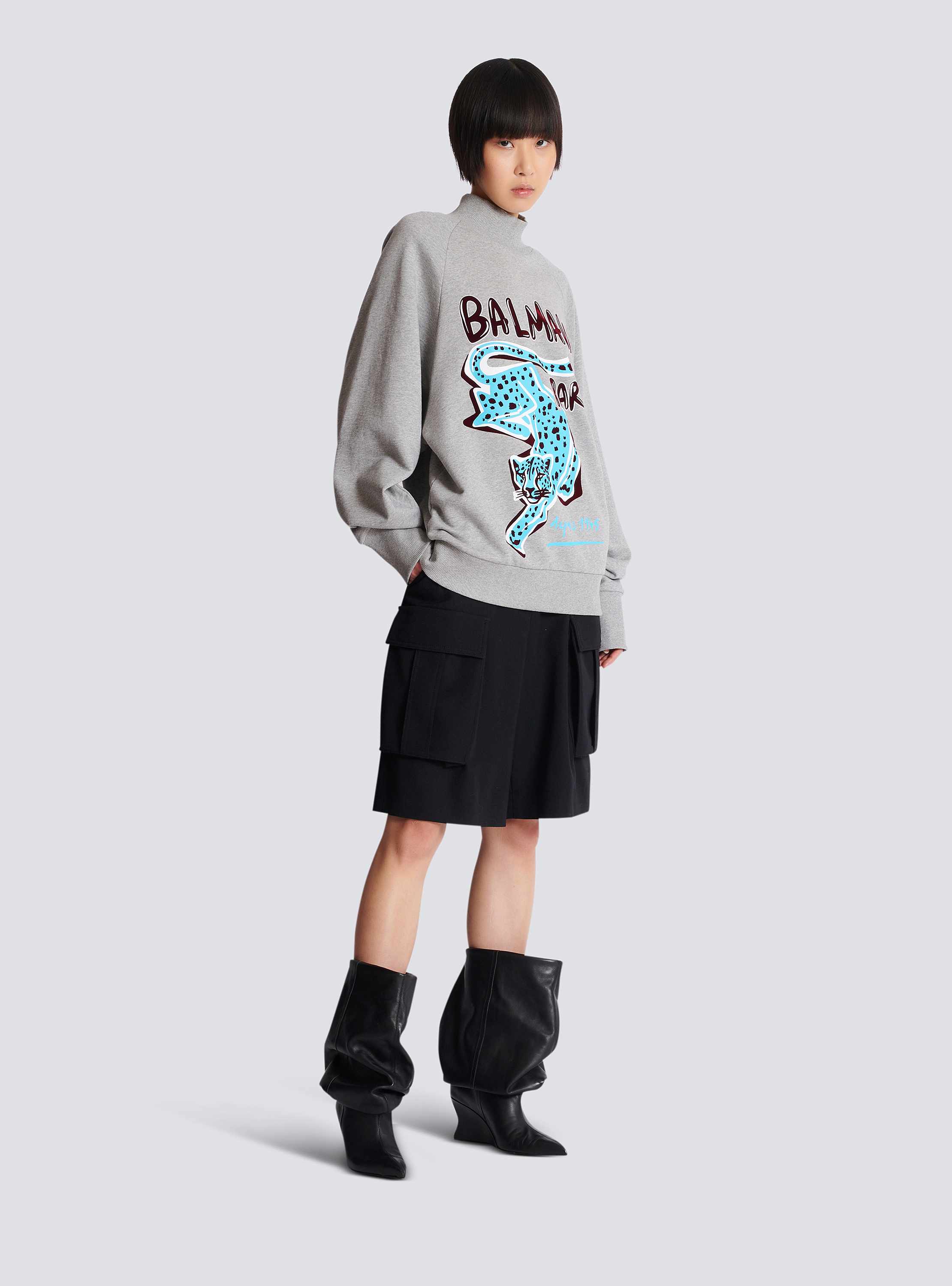 Printed fleece sweatshirt