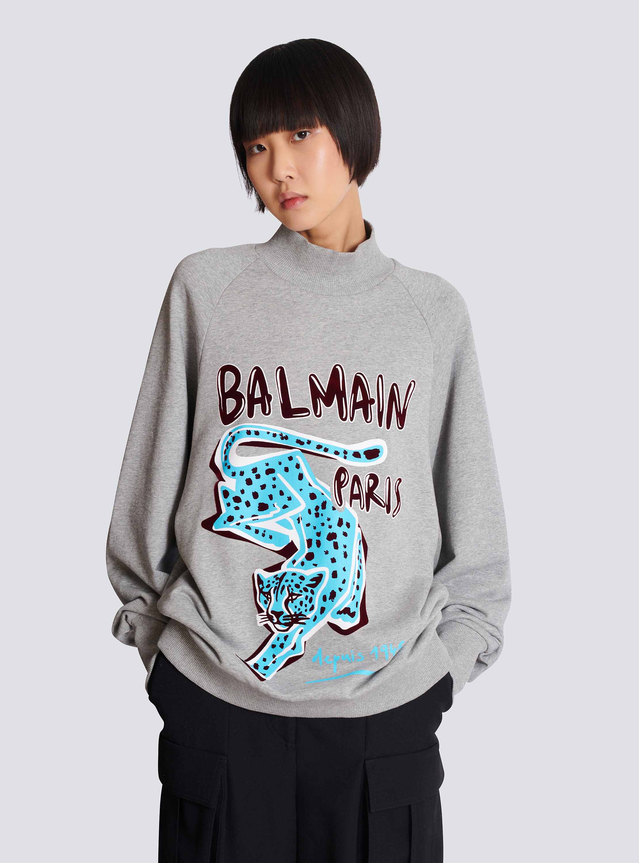Printed fleece sweatshirt