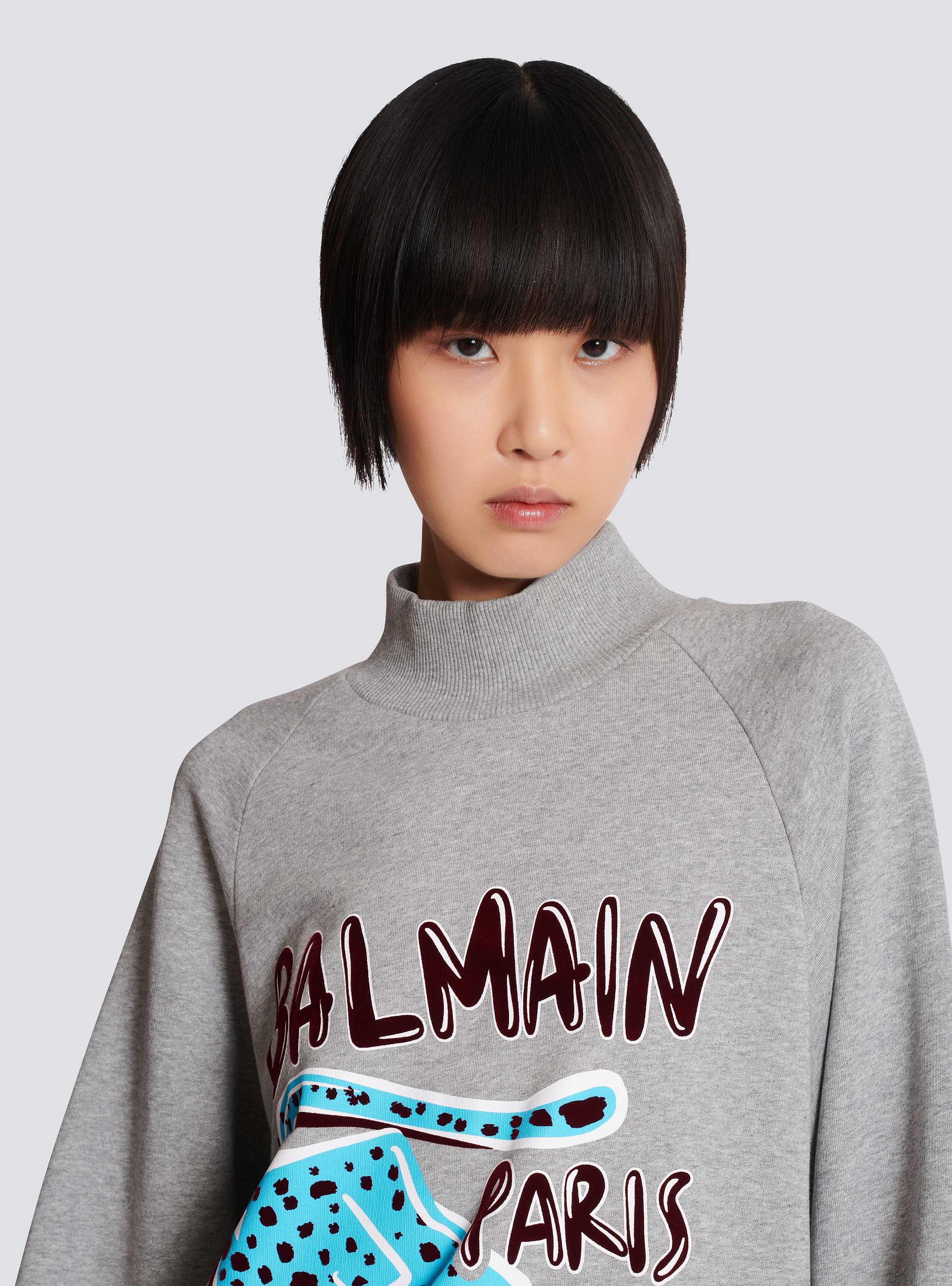 Printed fleece sweatshirt