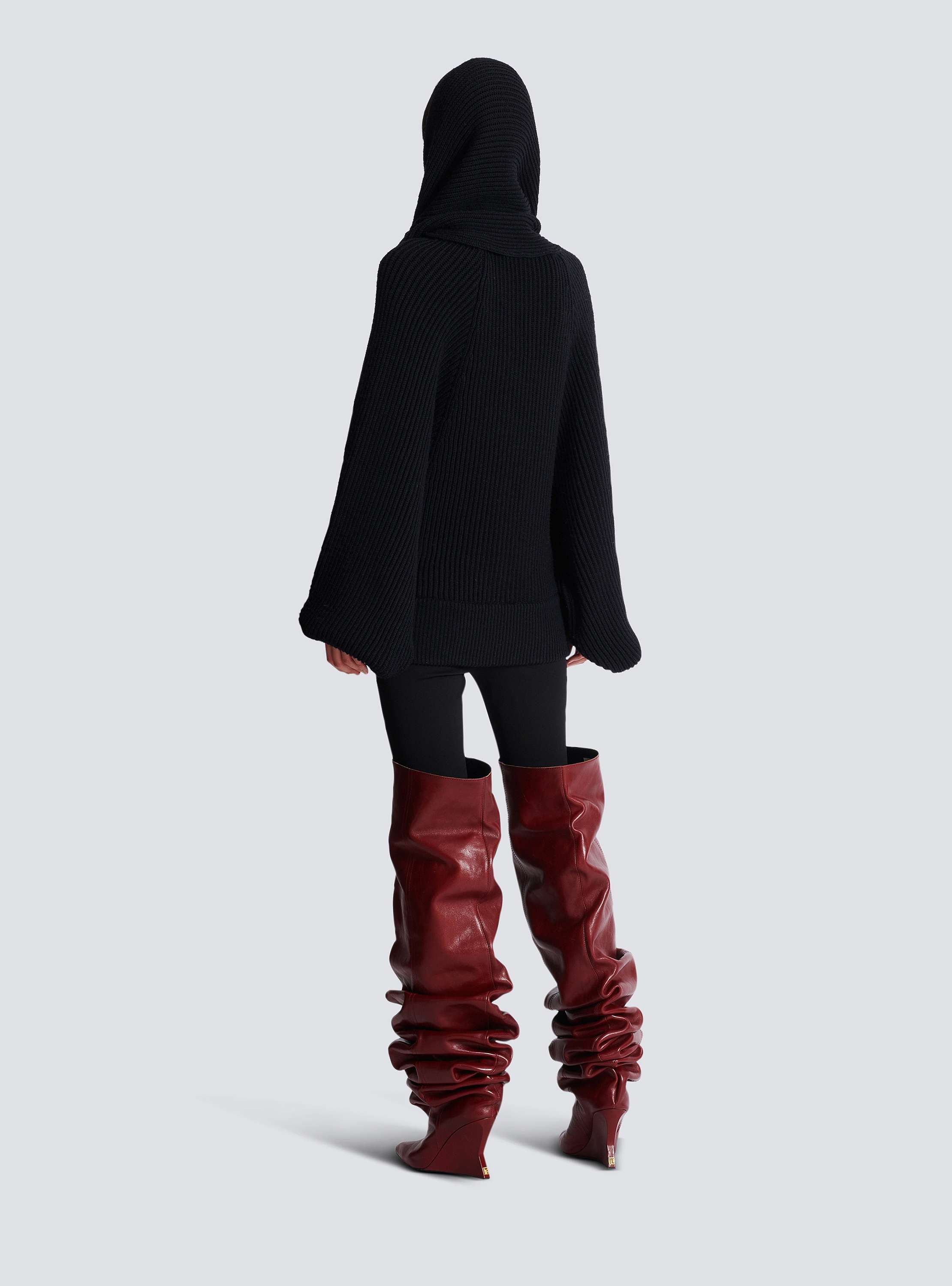 【yo BIOTOP】Knit hoodie dress ブラック BIOTOP(ビオトープ) / 【yo BIOTOP】Knit hoodie dress