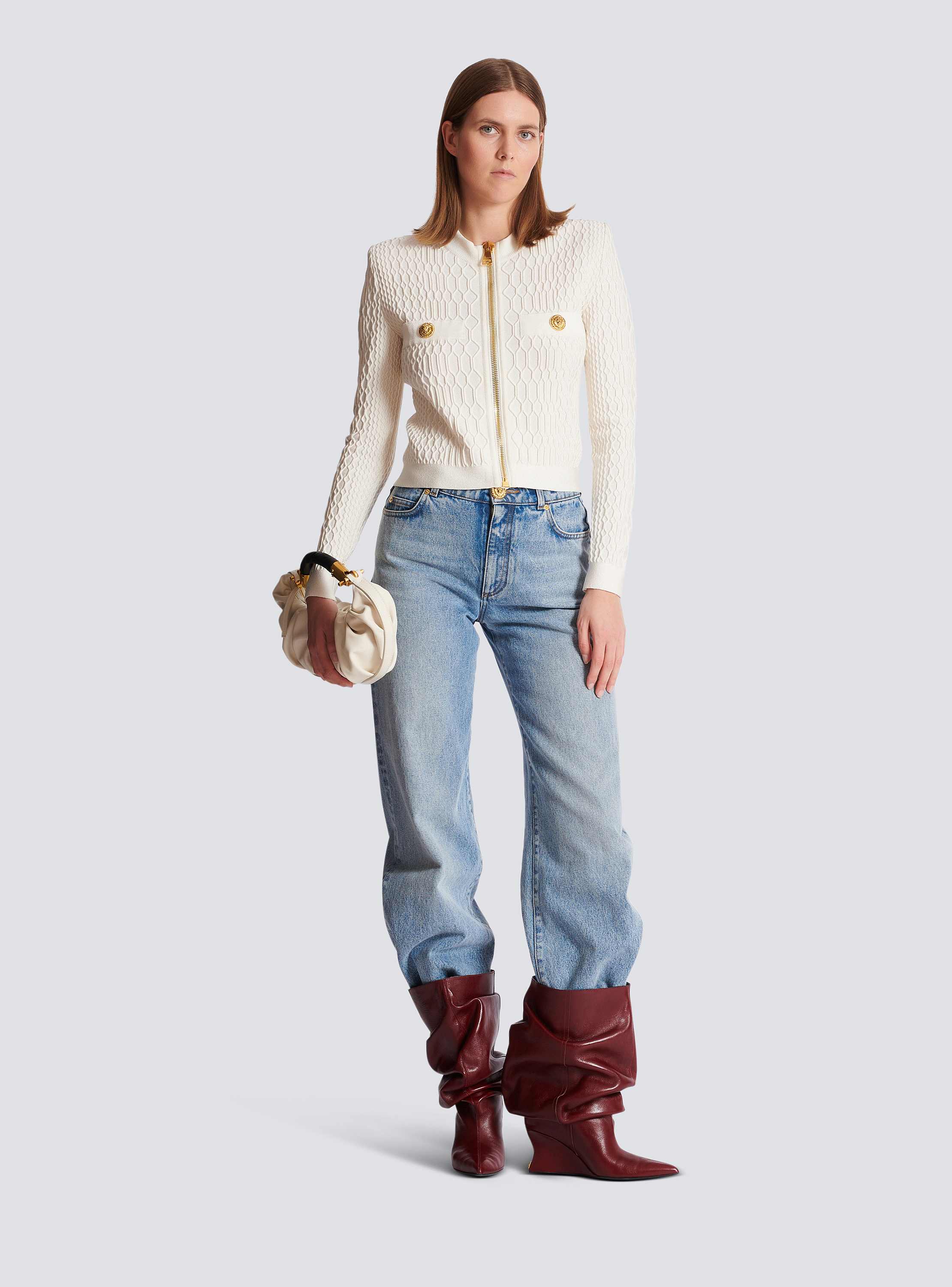 Crocodile knit jacket - Women | BALMAIN