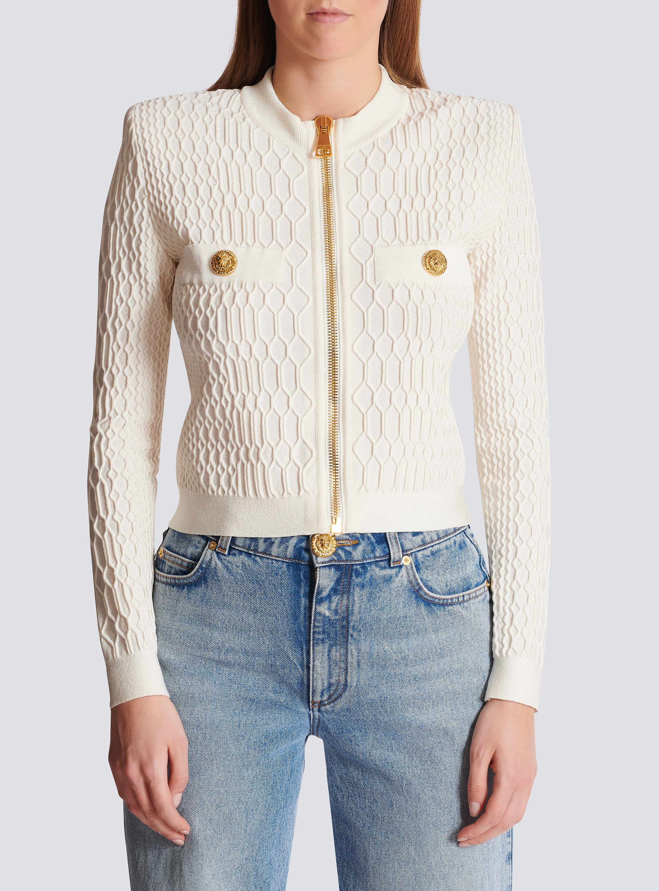 Crocodile knit jacket