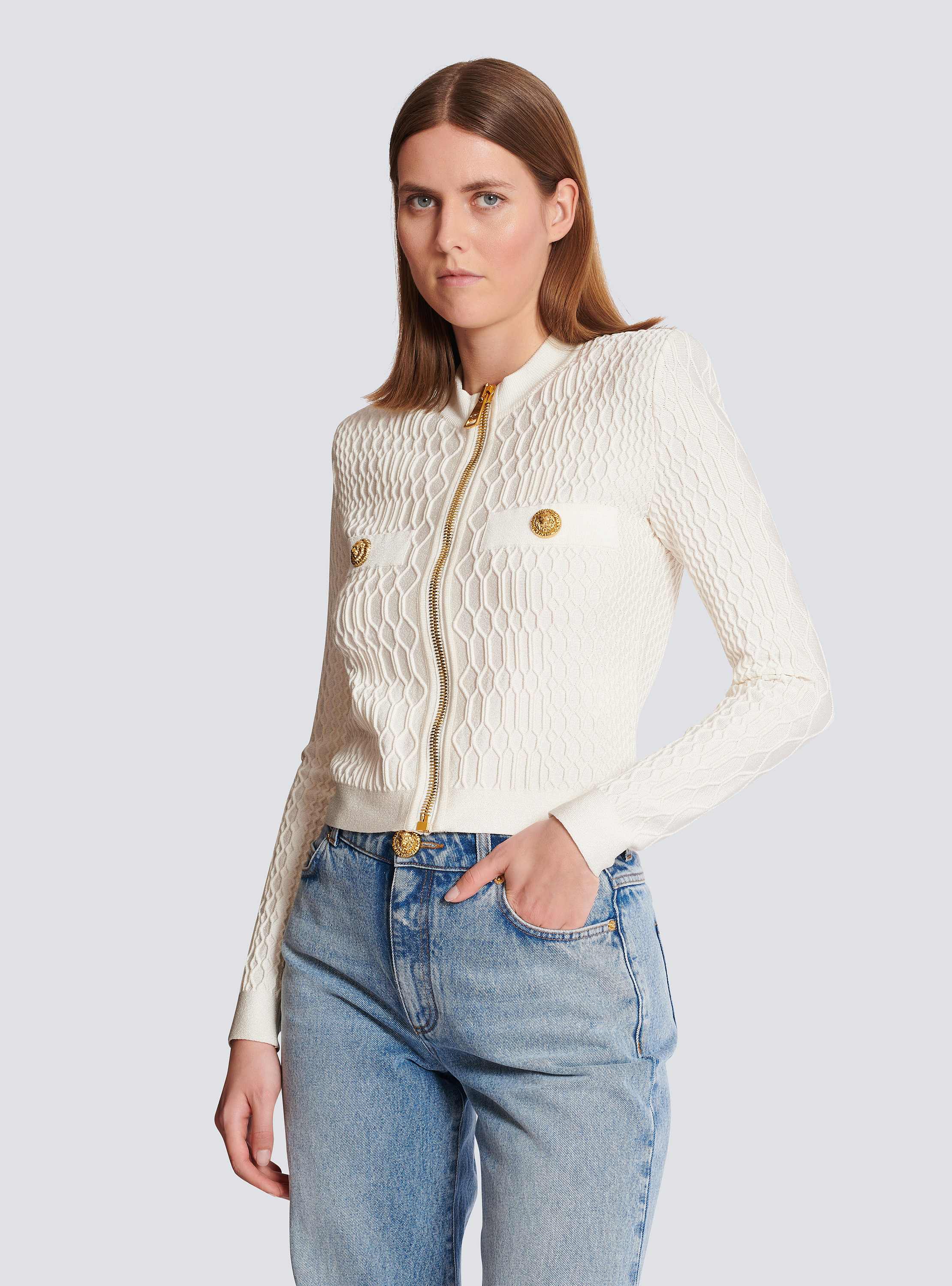 Crocodile knit jacket