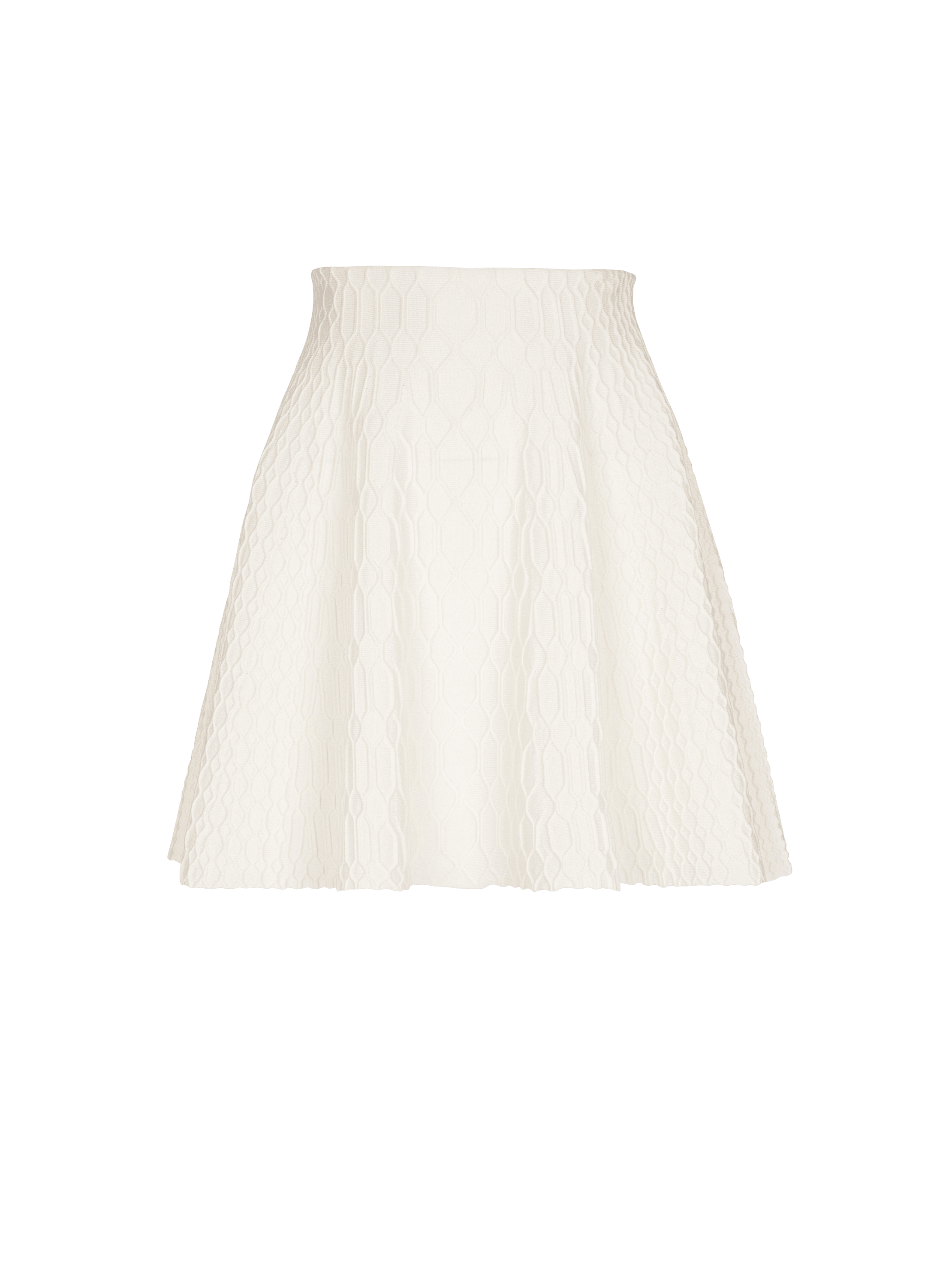 Flared crocodile-knit skirt