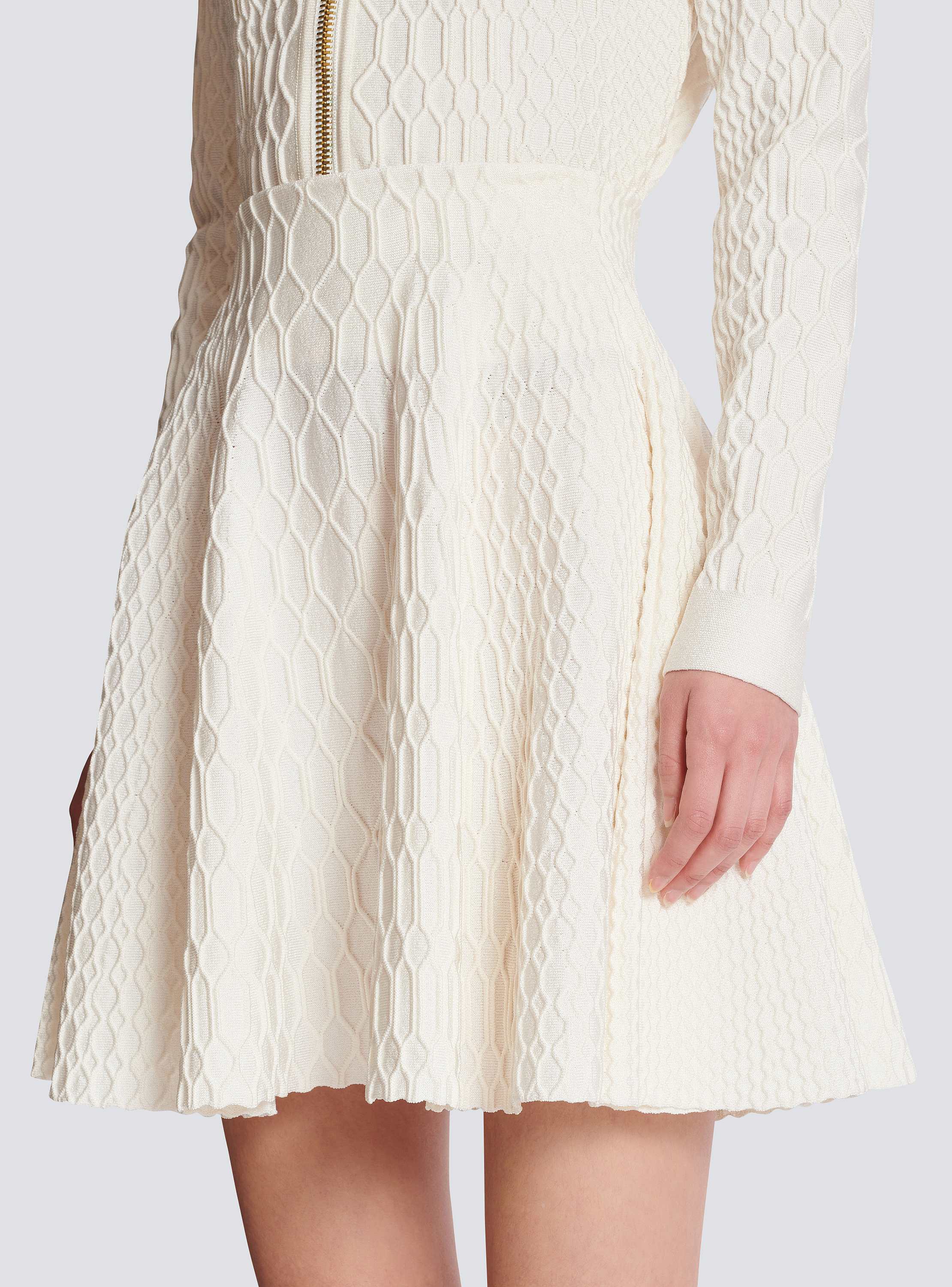 Flared crocodile-knit skirt