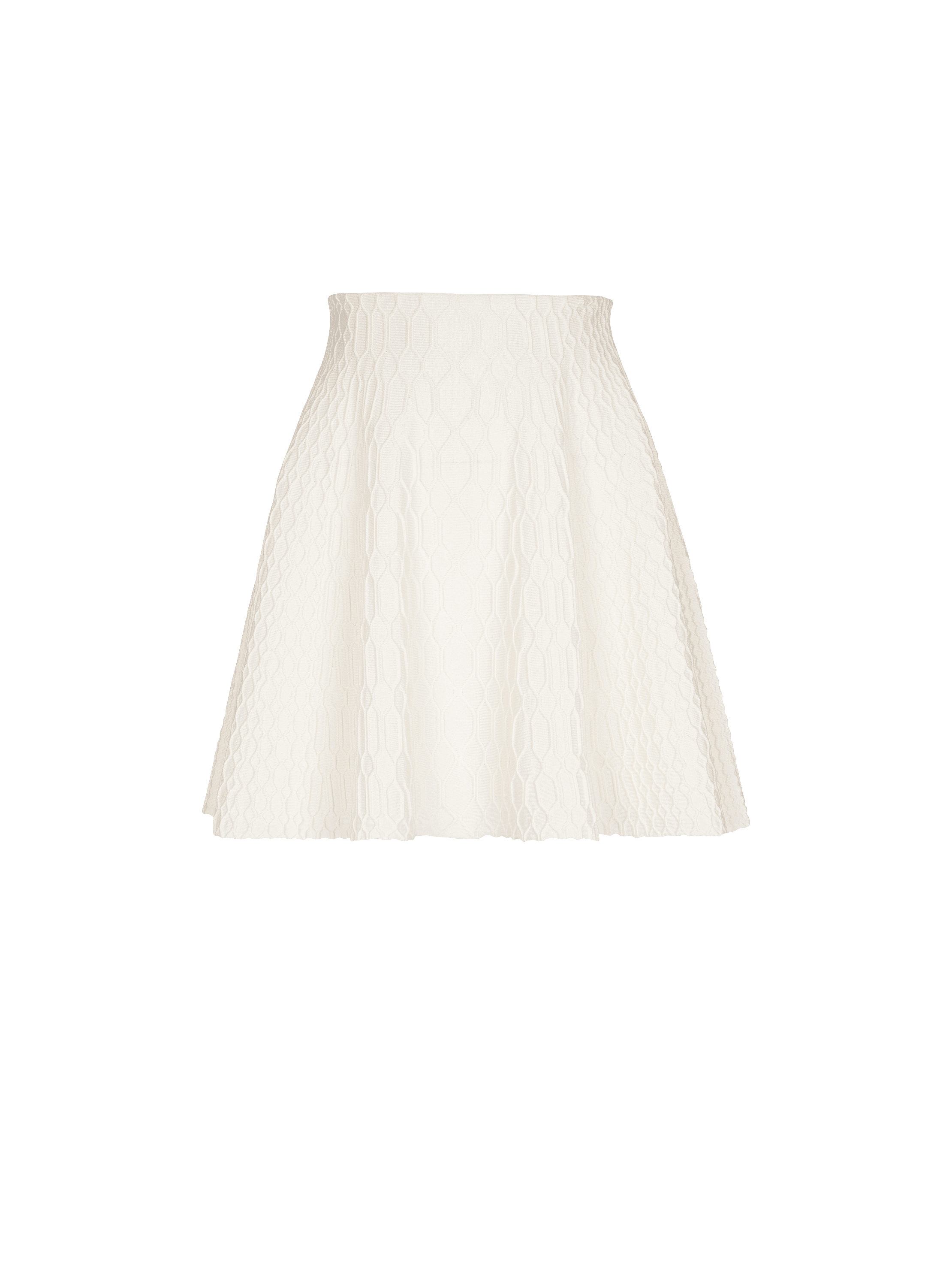 Flared crocodile-knit skirt