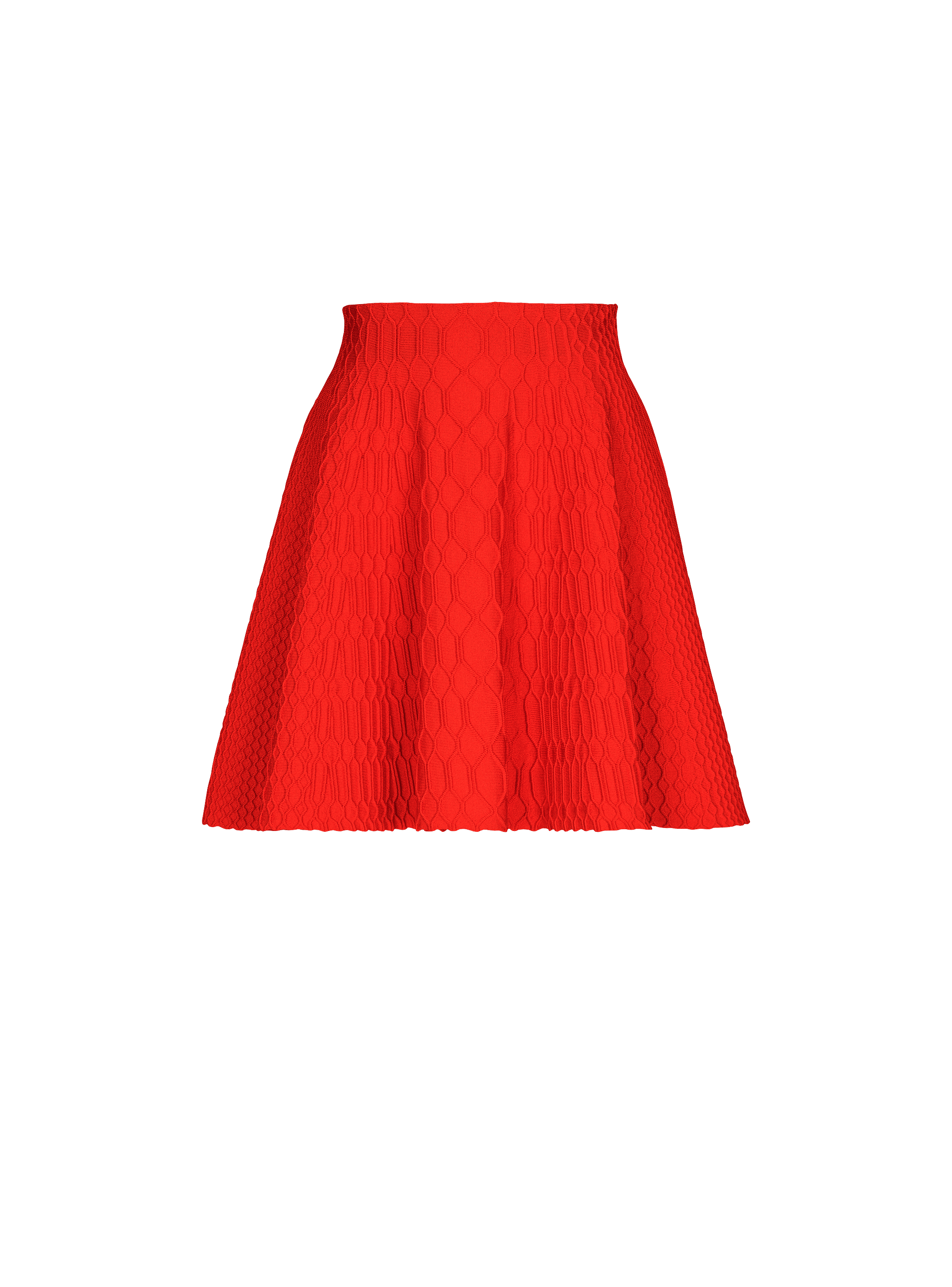 Flared crocodile-knit skirt