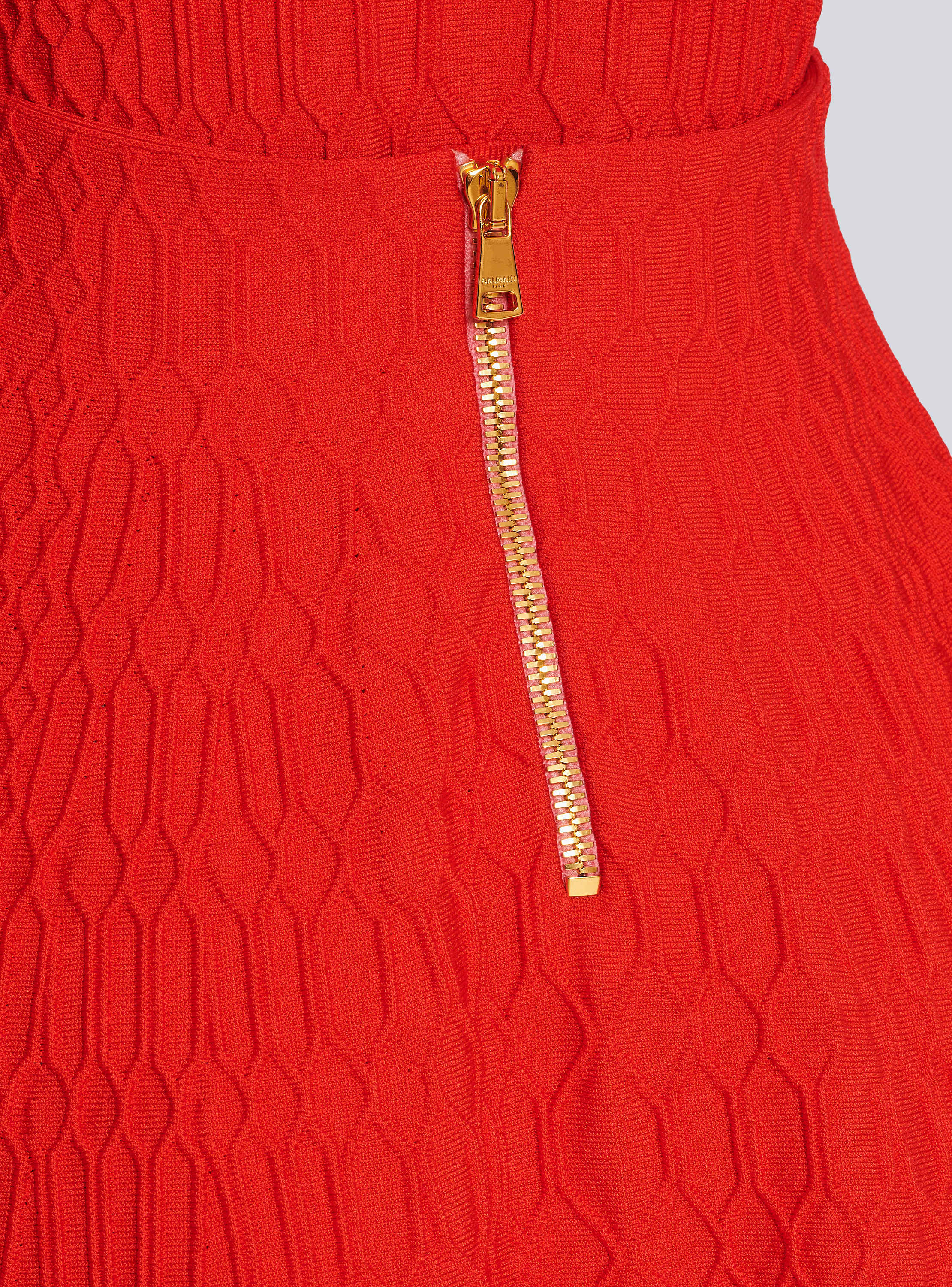 Flared crocodile-knit skirt