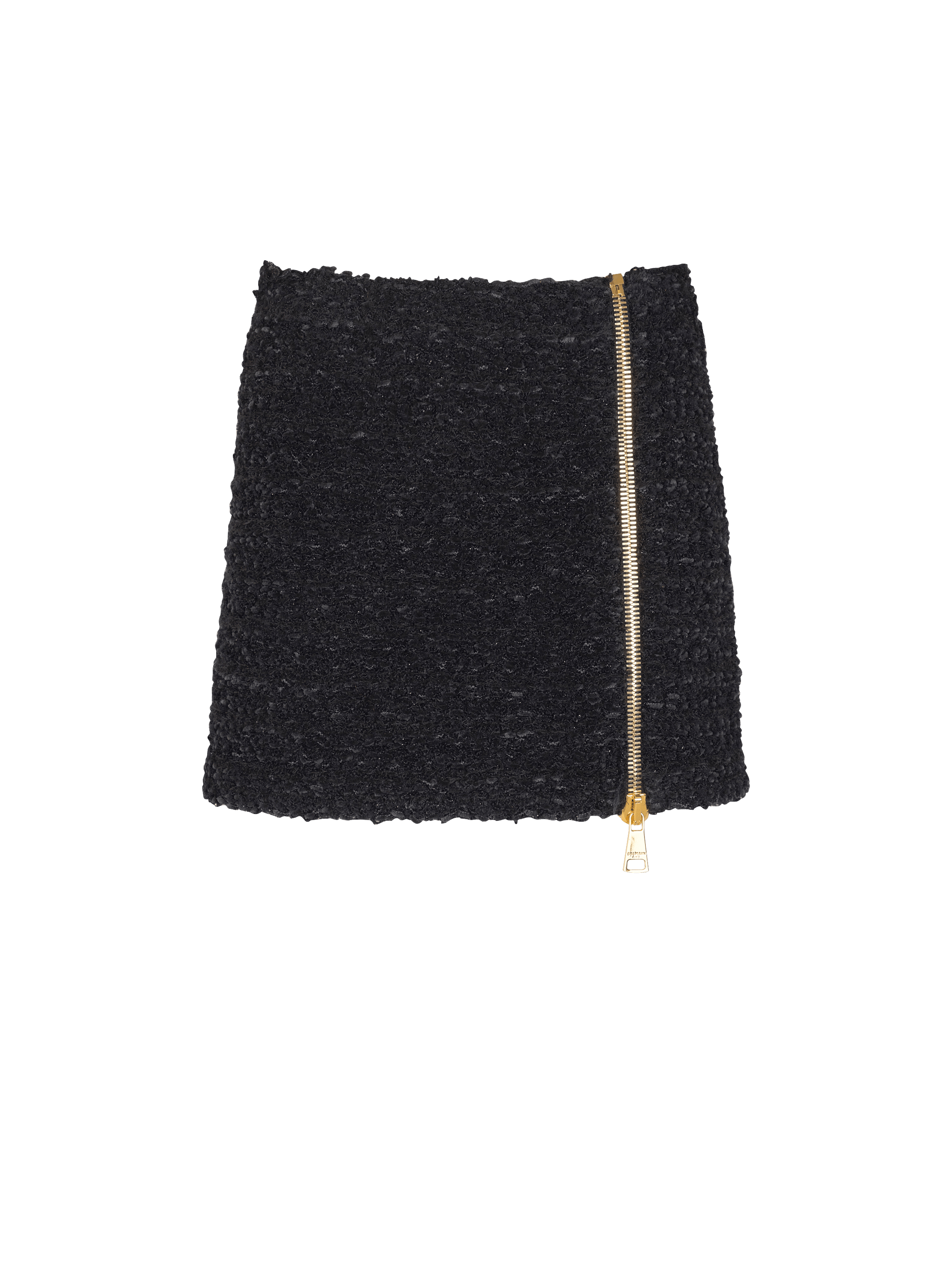 Short zipped tweed skirt