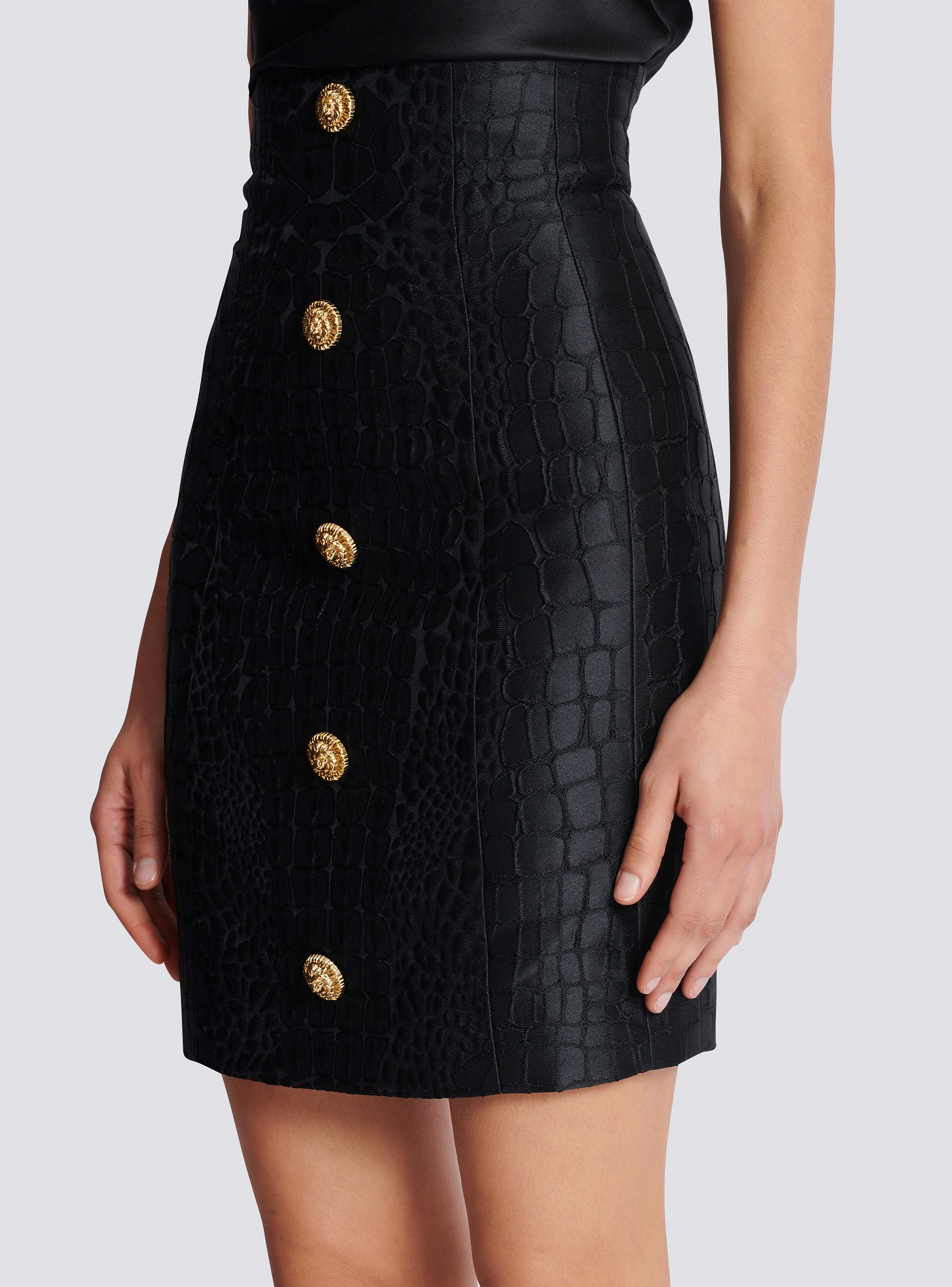 Crocodile-look pencil skirt