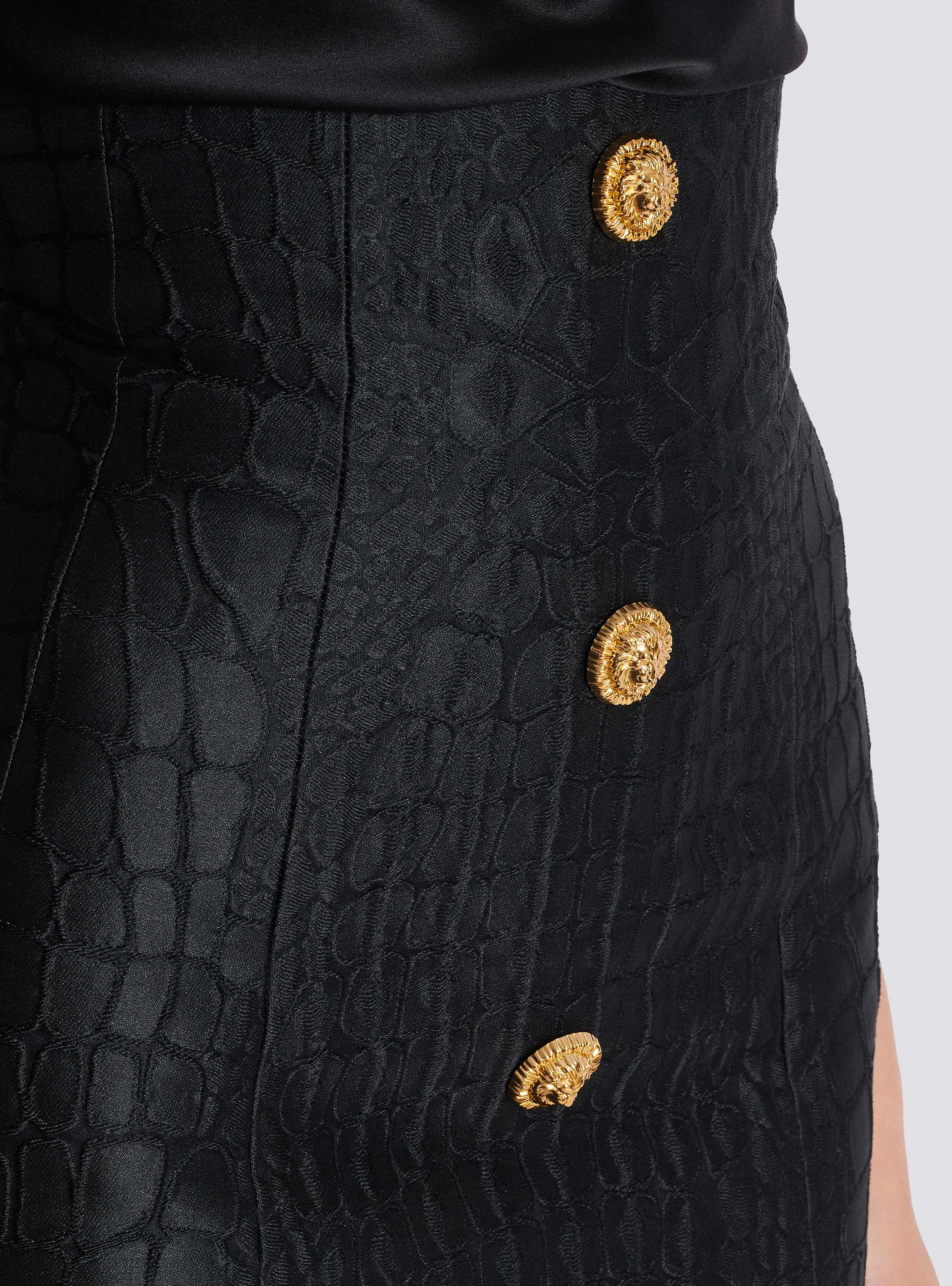 Crocodile-look pencil skirt
