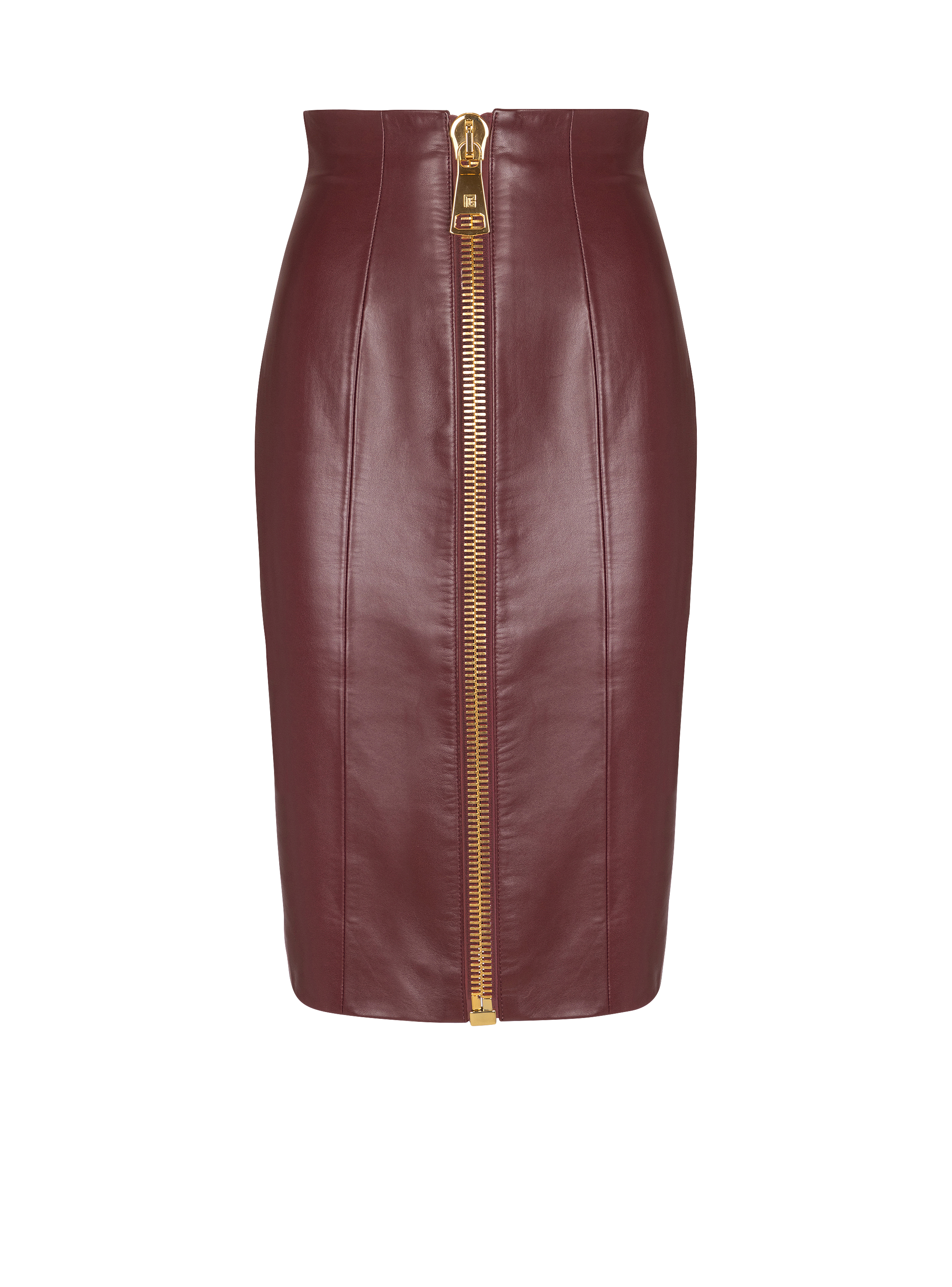 Lambskin leather pencil skirt