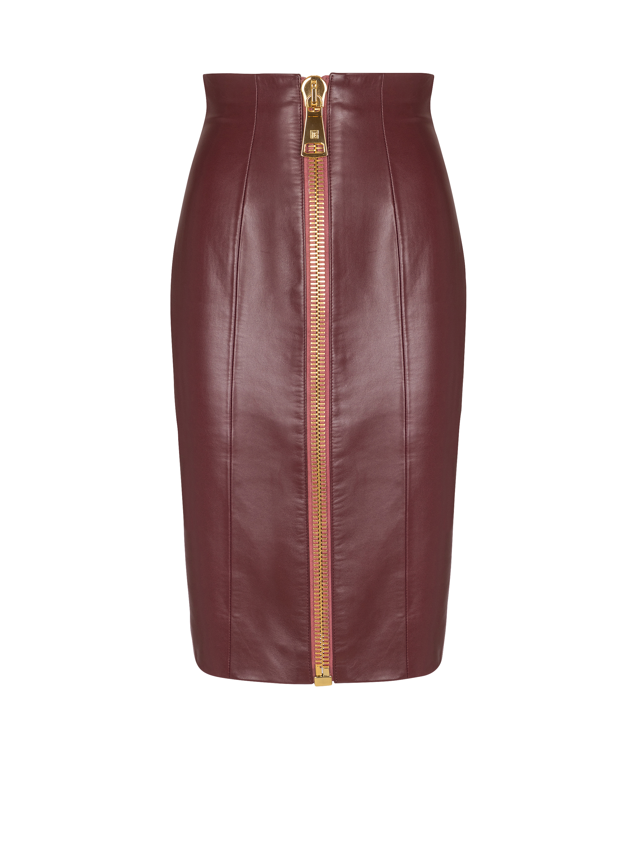 Lambskin leather pencil skirt