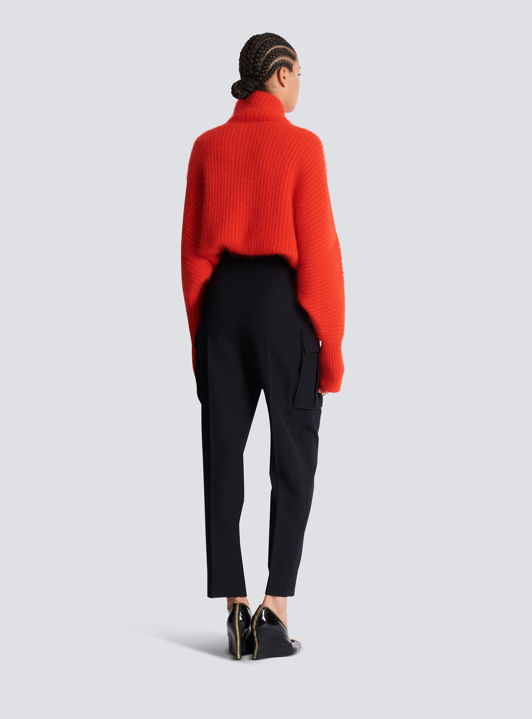 Cargo pants in grain de poudre wool