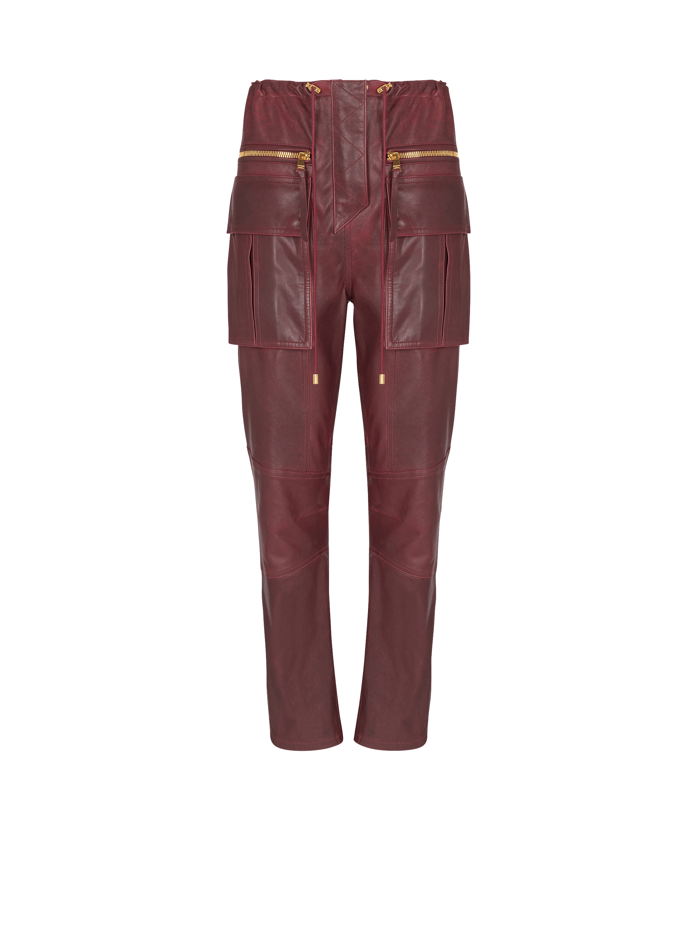 Lambskin leather cargo pants