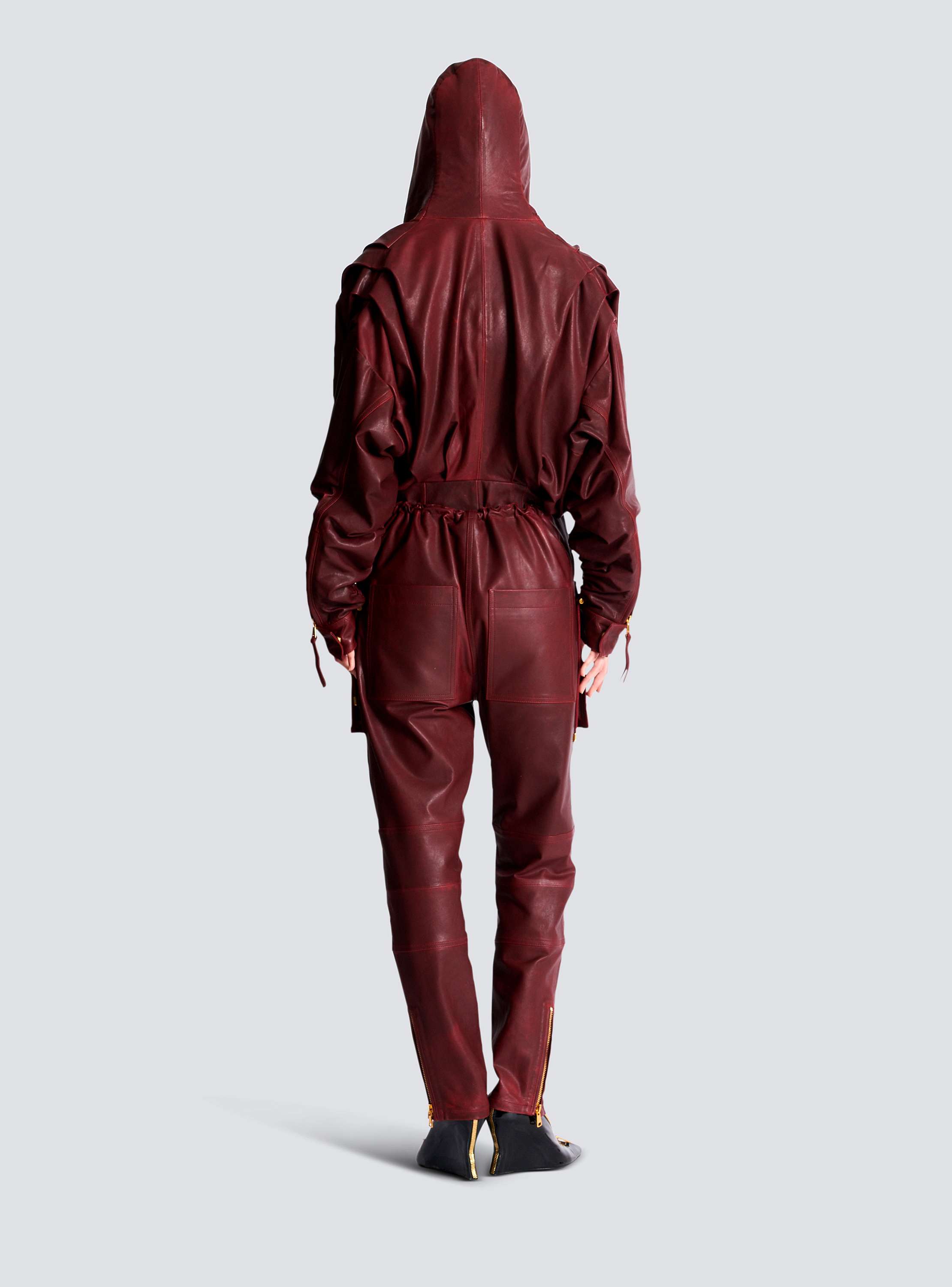 Lambskin leather cargo pants