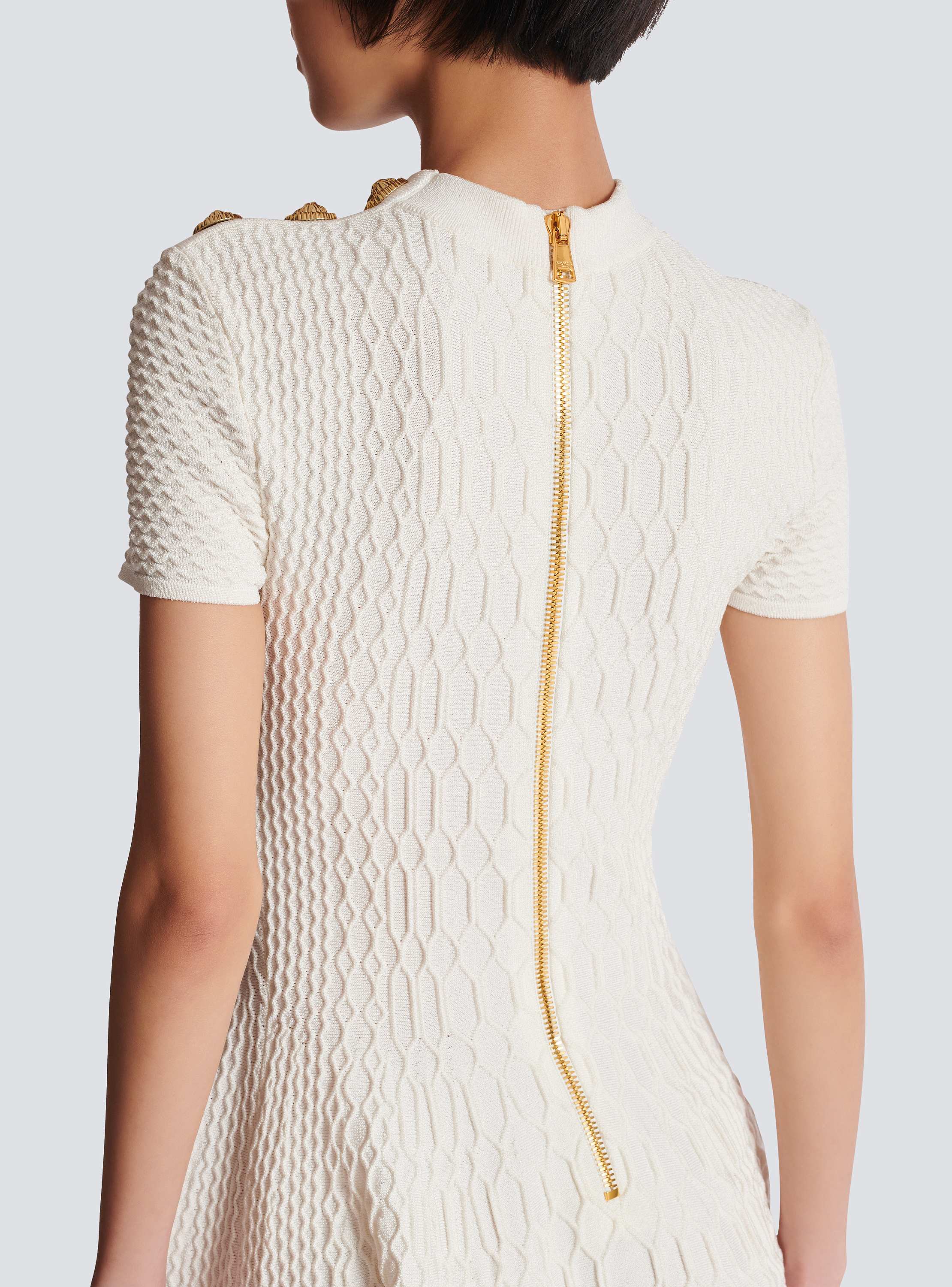 Flared crocodile-knit dress
