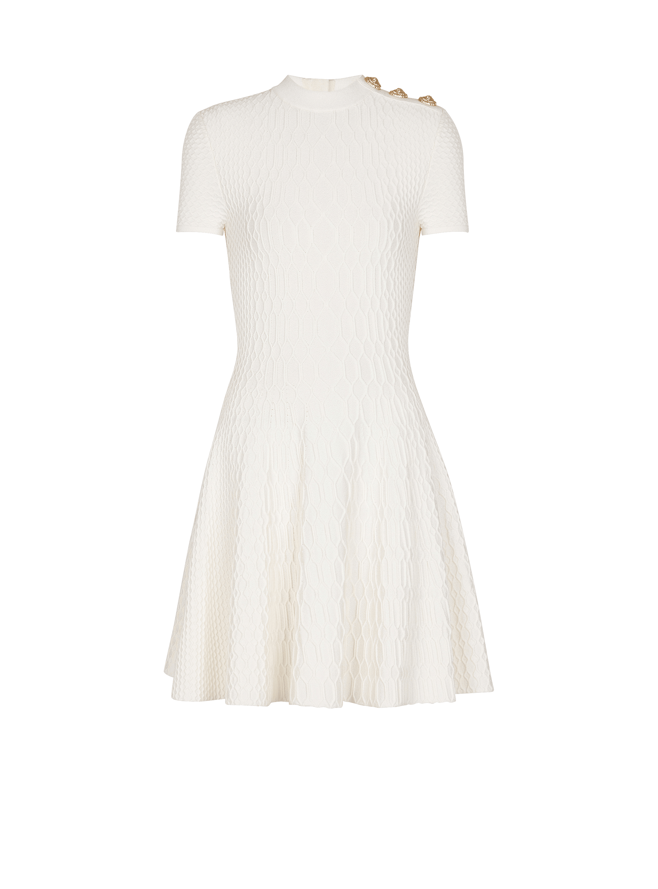 Flared crocodile-knit dress