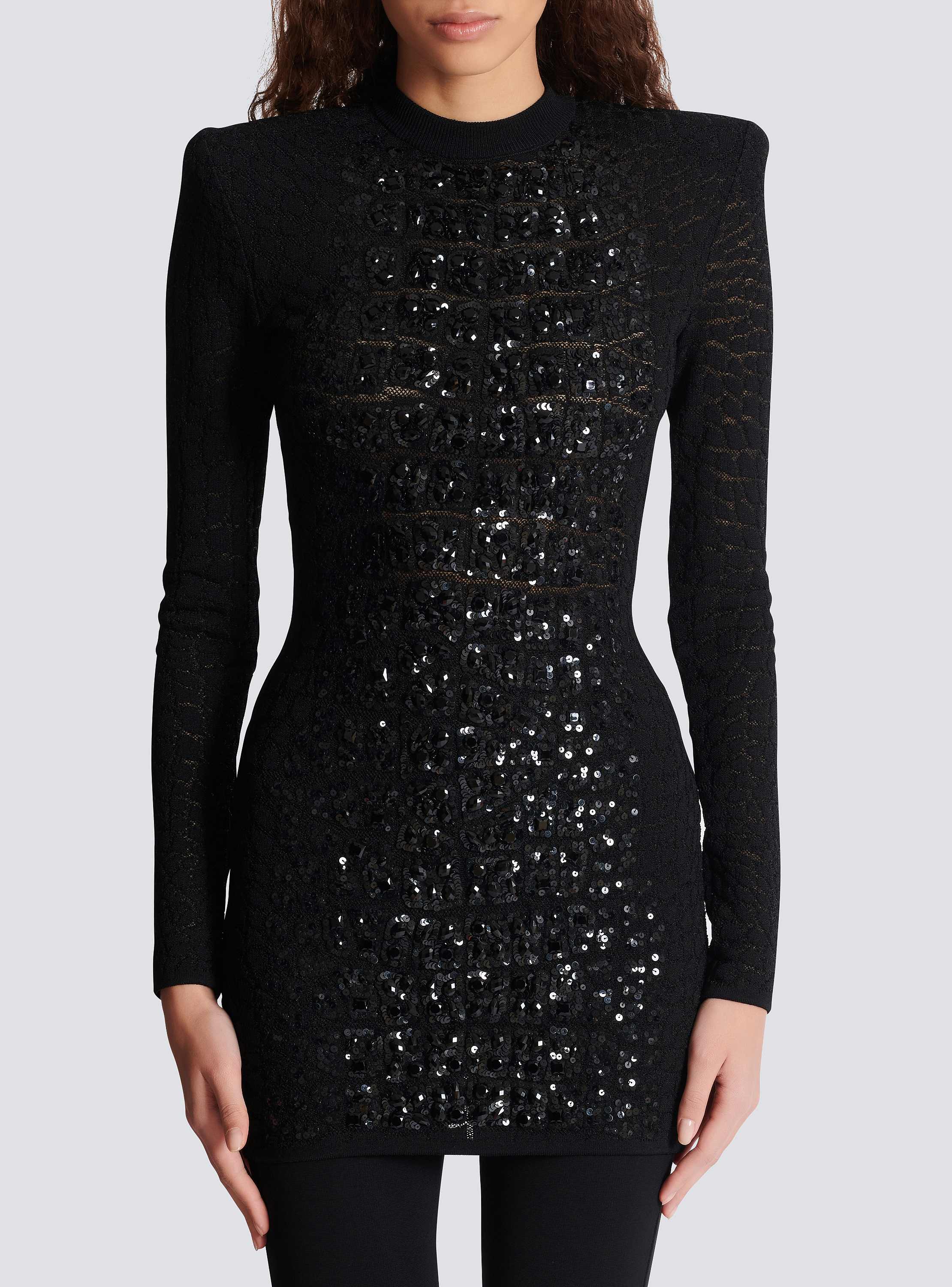 Short sequin dress in crocodile knit